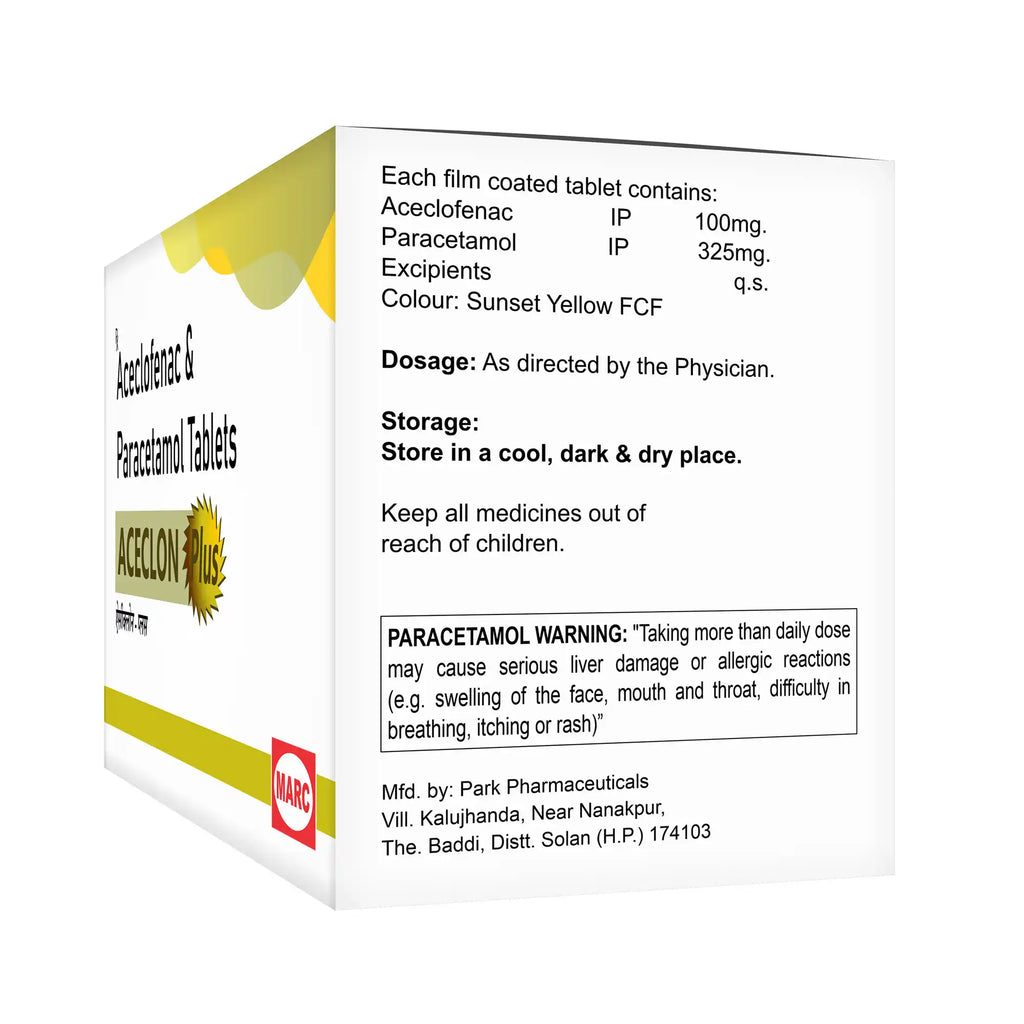 Aceclon Plus Aceclofenac & Paracetamol Tablet – Pain, Fever & Inflammation Relief