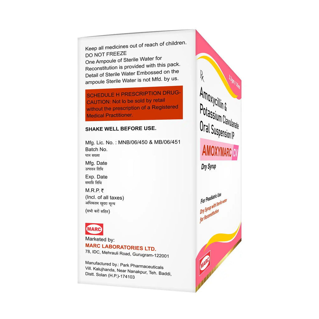 Amoxymarc CV Dry Syrup – Amoxicillin & Clavulanate for Pediatric Bacterial Infections