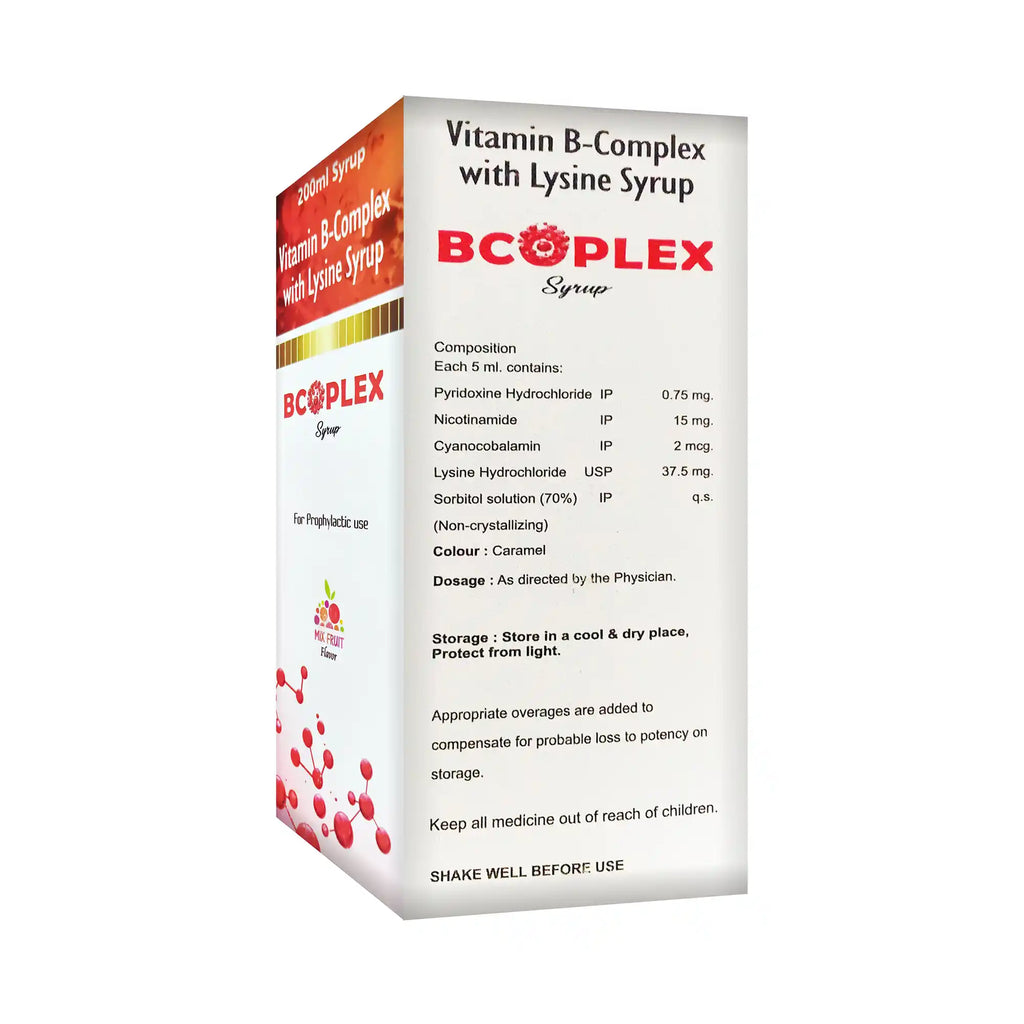 Bcoplex Vitamin B-Complex & Lysine Syrup – Energy, Appetite & Nerve Health Support