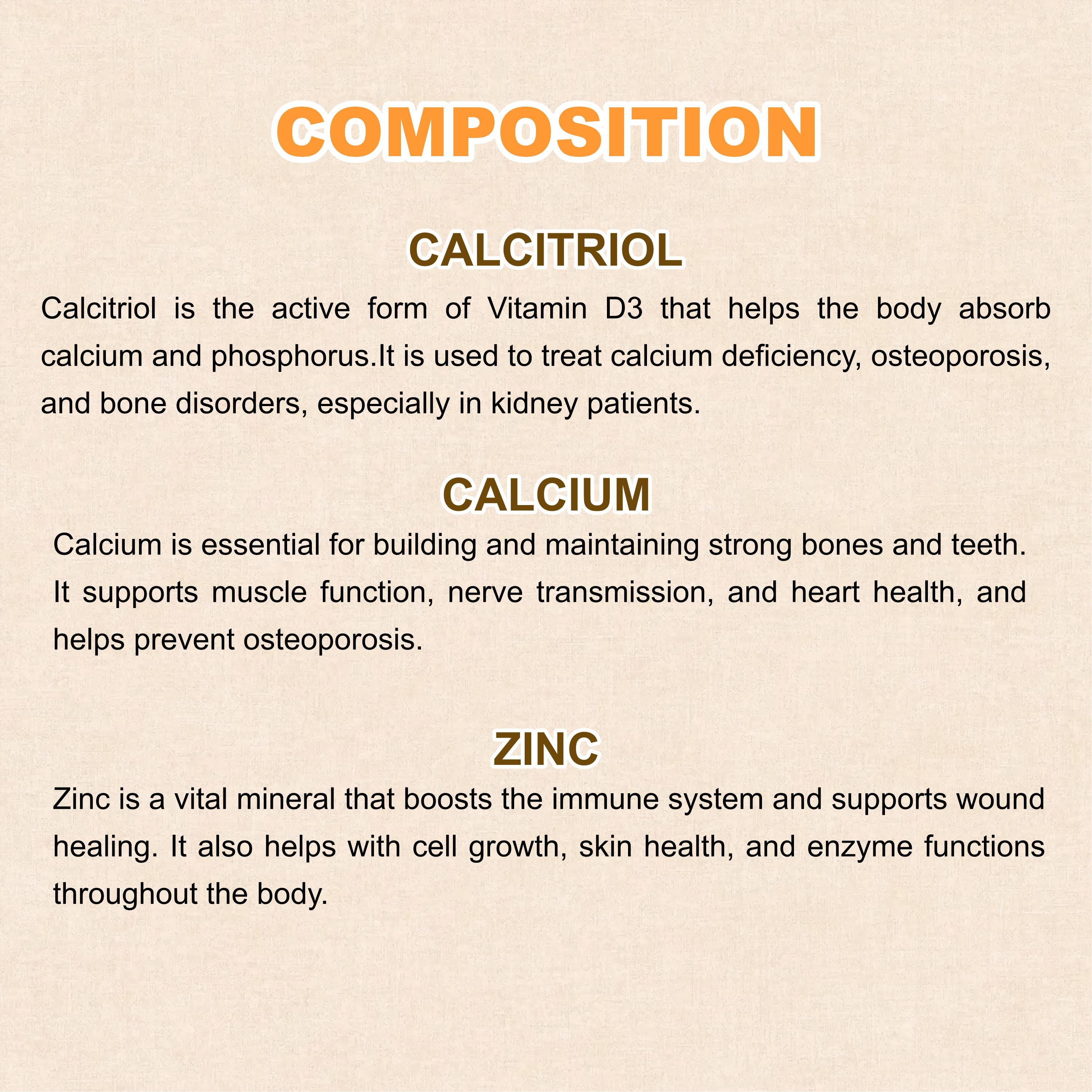Calcimarc Z Tablets – Whole Bone & Immunity Support with Calcitriol, Calcium & Zinc(1Box)