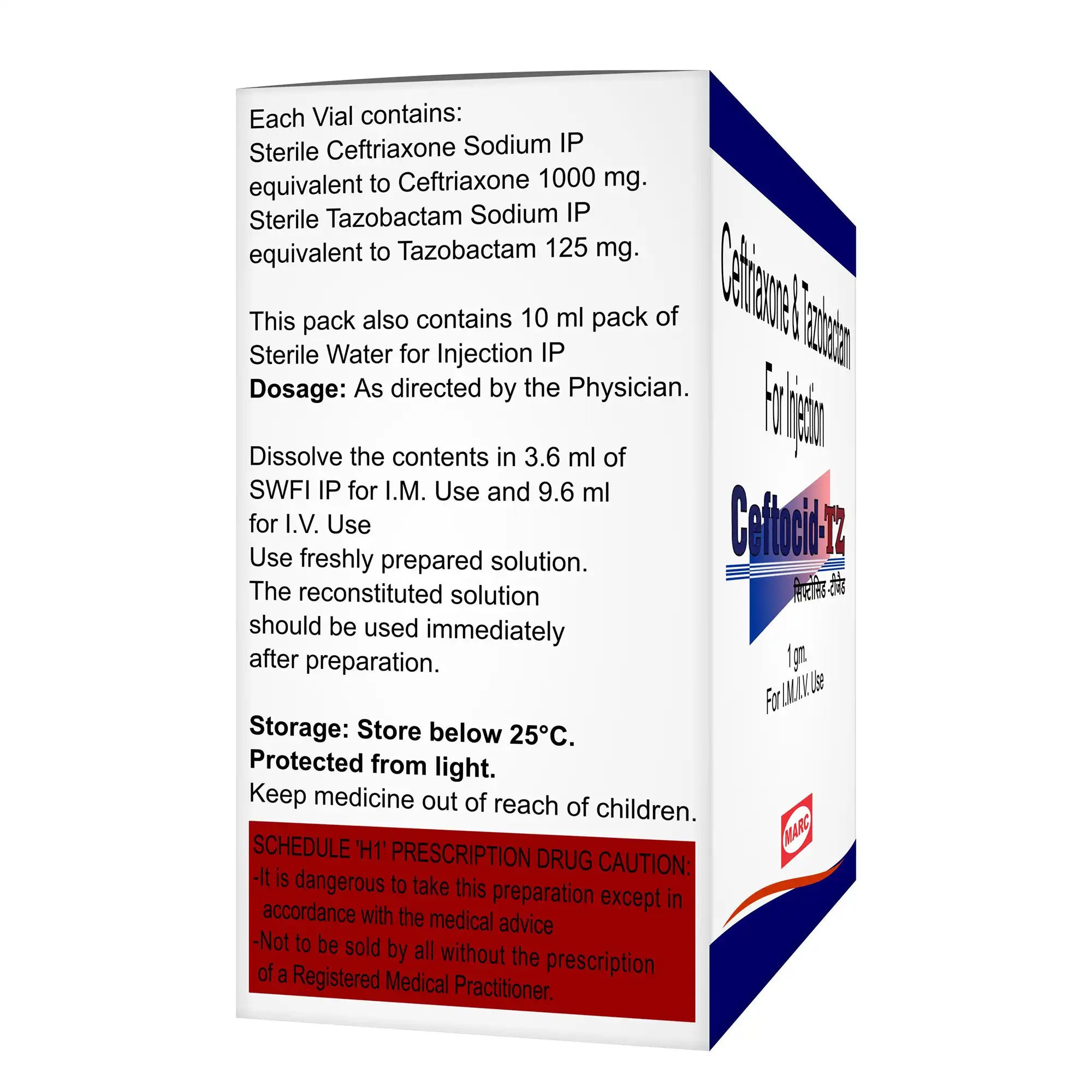 Ceftocid TZ Ceftriaxone & Tazobactam Injection – Broad-Spectrum Antibiotic for Severe Infections