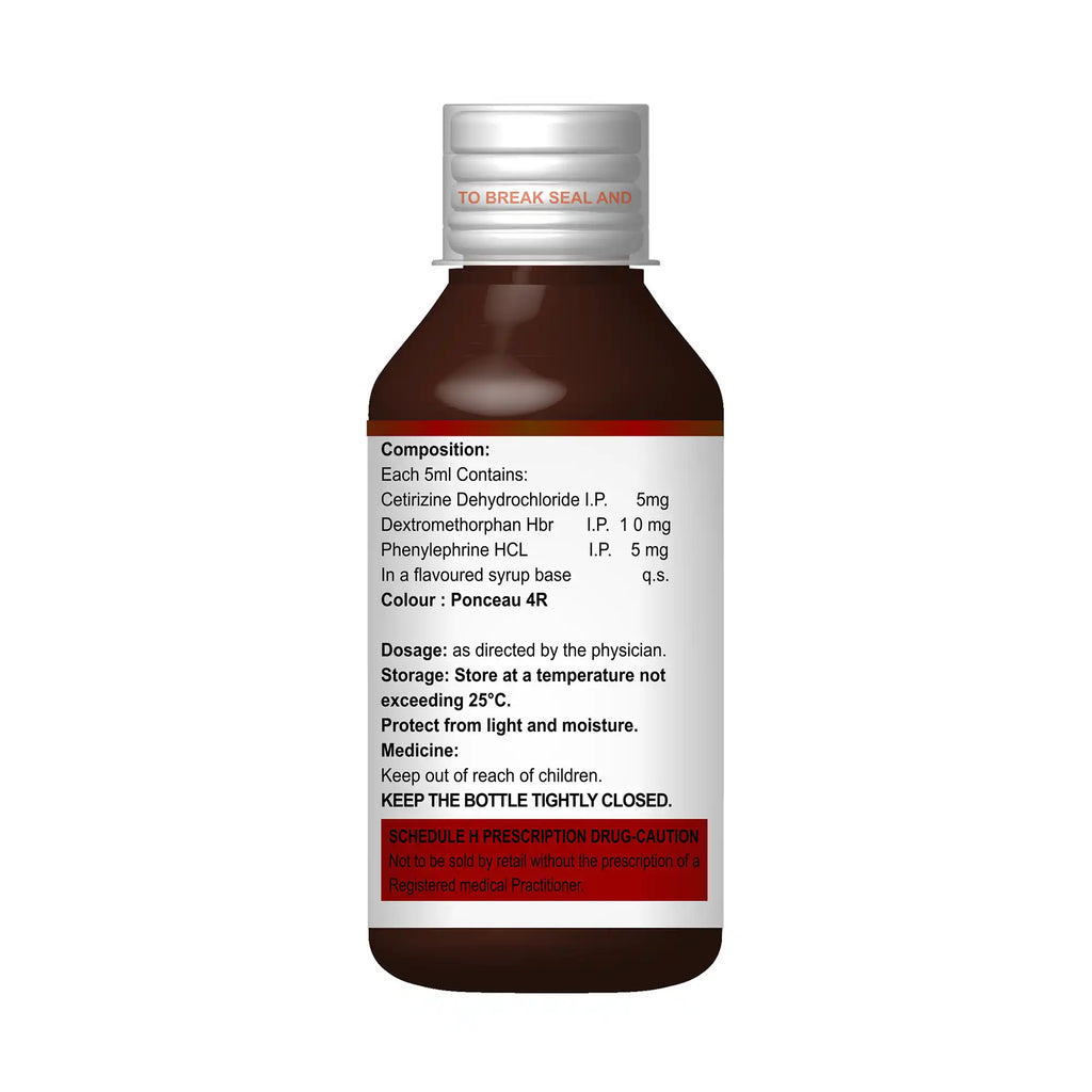 Cetoz DX Cetirizine & Dextromethorphan Syrup – Cough with Allergy & Cold Symptom Relief
