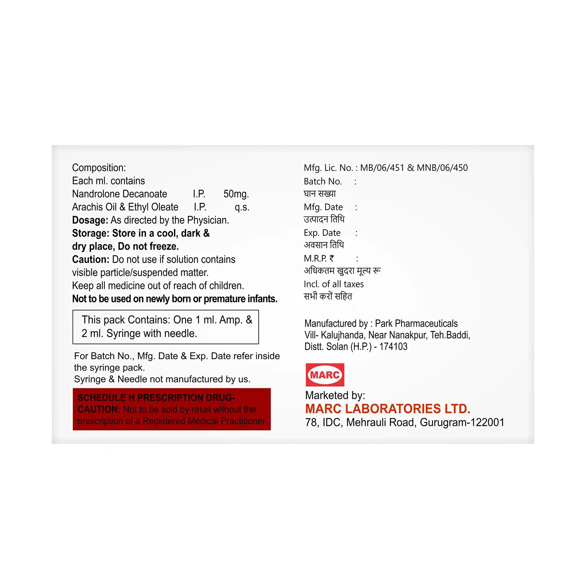 Decatop-50 Tramadol 50mg Injection – Fast Injectable Pain Relief for Moderate to Severe Pain