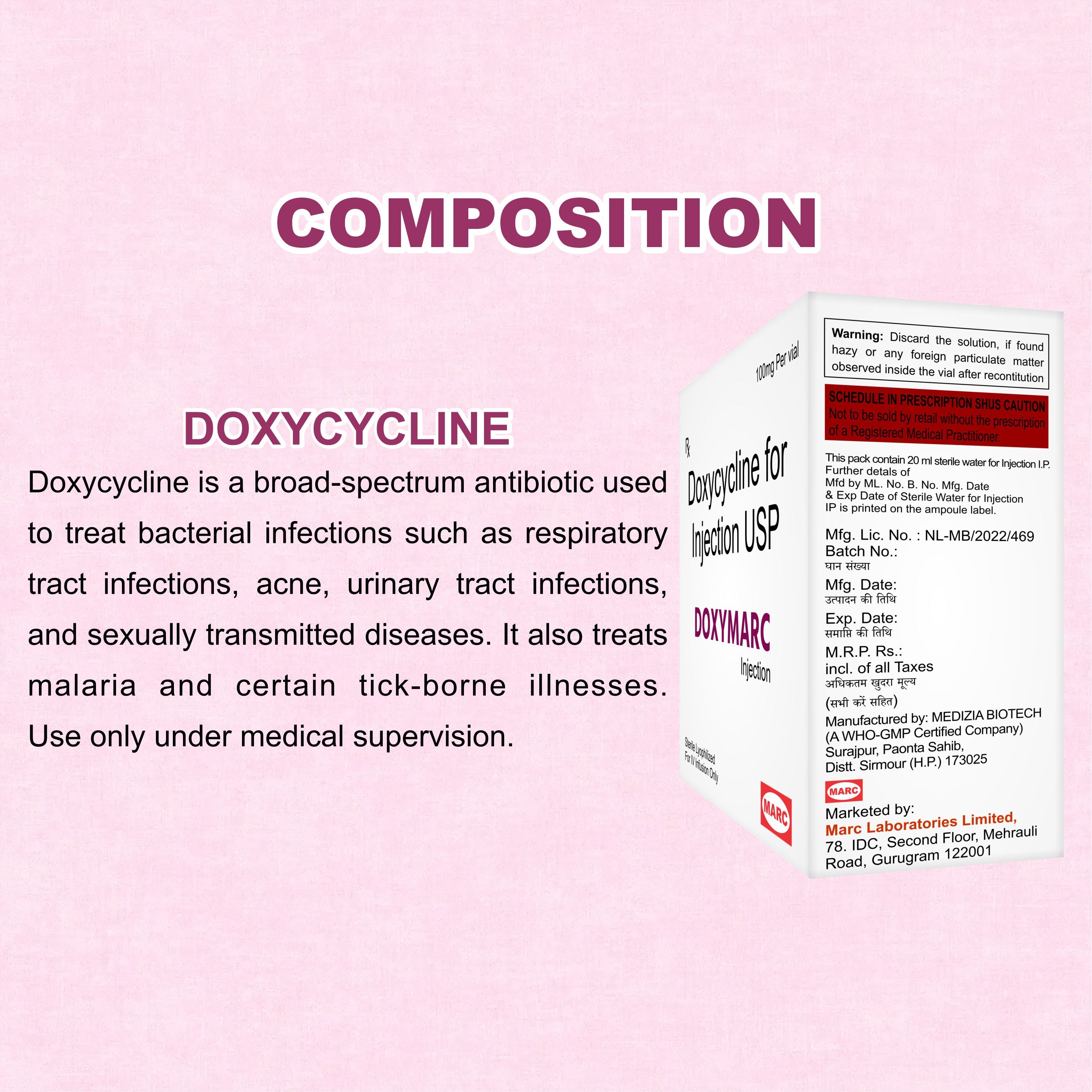 Doxymarc Injection – Powerful Broad-Spectrum Antibiotic for Severe Infections