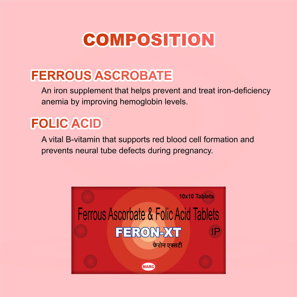 Feron XT Tablet – Advanced Iron & Folic Acid Supplement