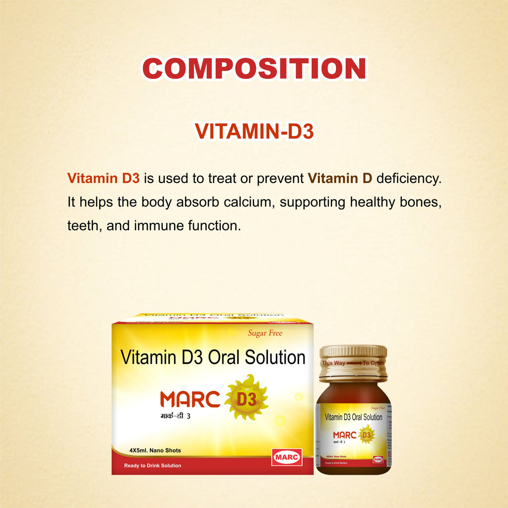 Vitamin D3 (Cholecalciferol) - Oral Solution Sugar-Free for Bone & Immune Support