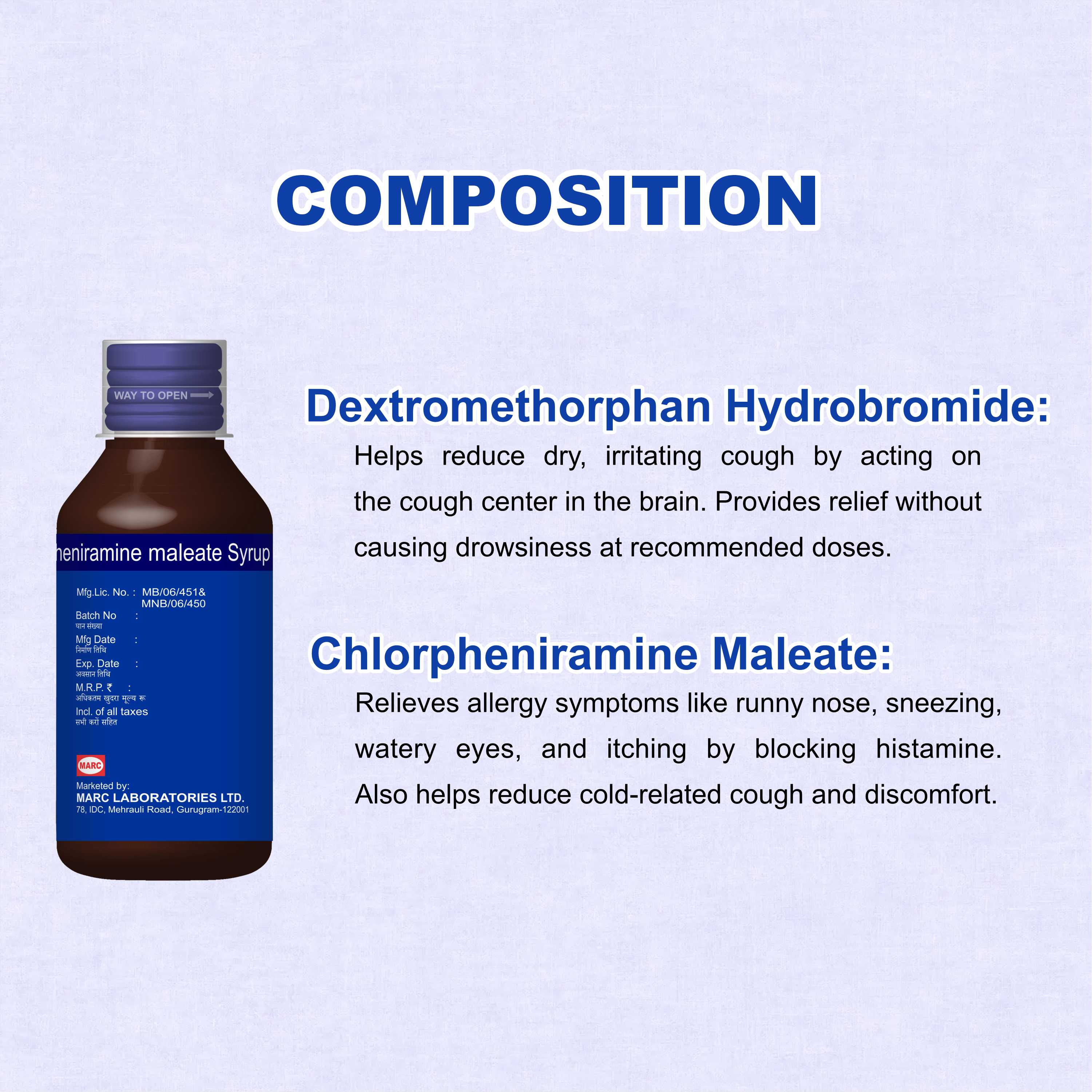 Marc Markof DX Syrup 100ml – Dual-Action Relief for Dry & Allergic Cough | Pack of 2
