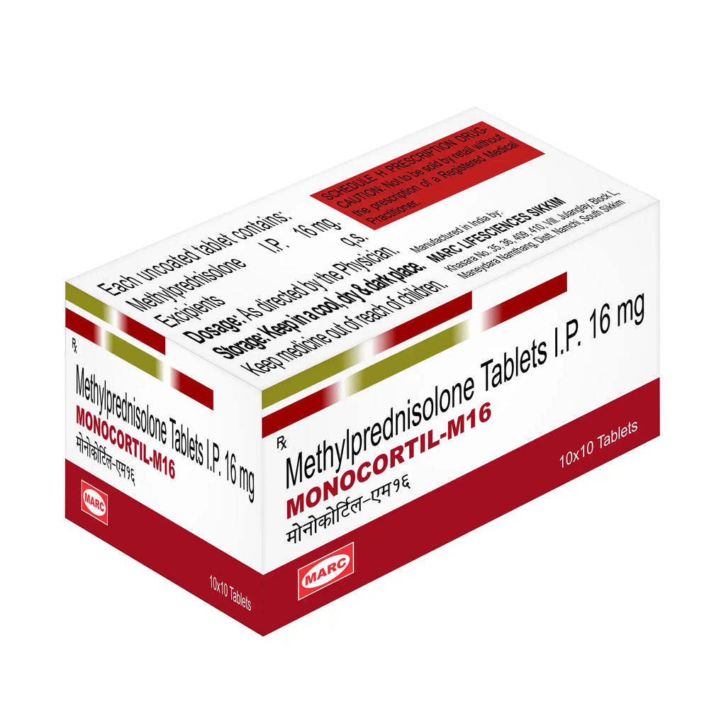 Monocortil M16 Prednisolone 16mg Tablet – High-Dose Corticosteroid for Serious Inflammatory Conditions