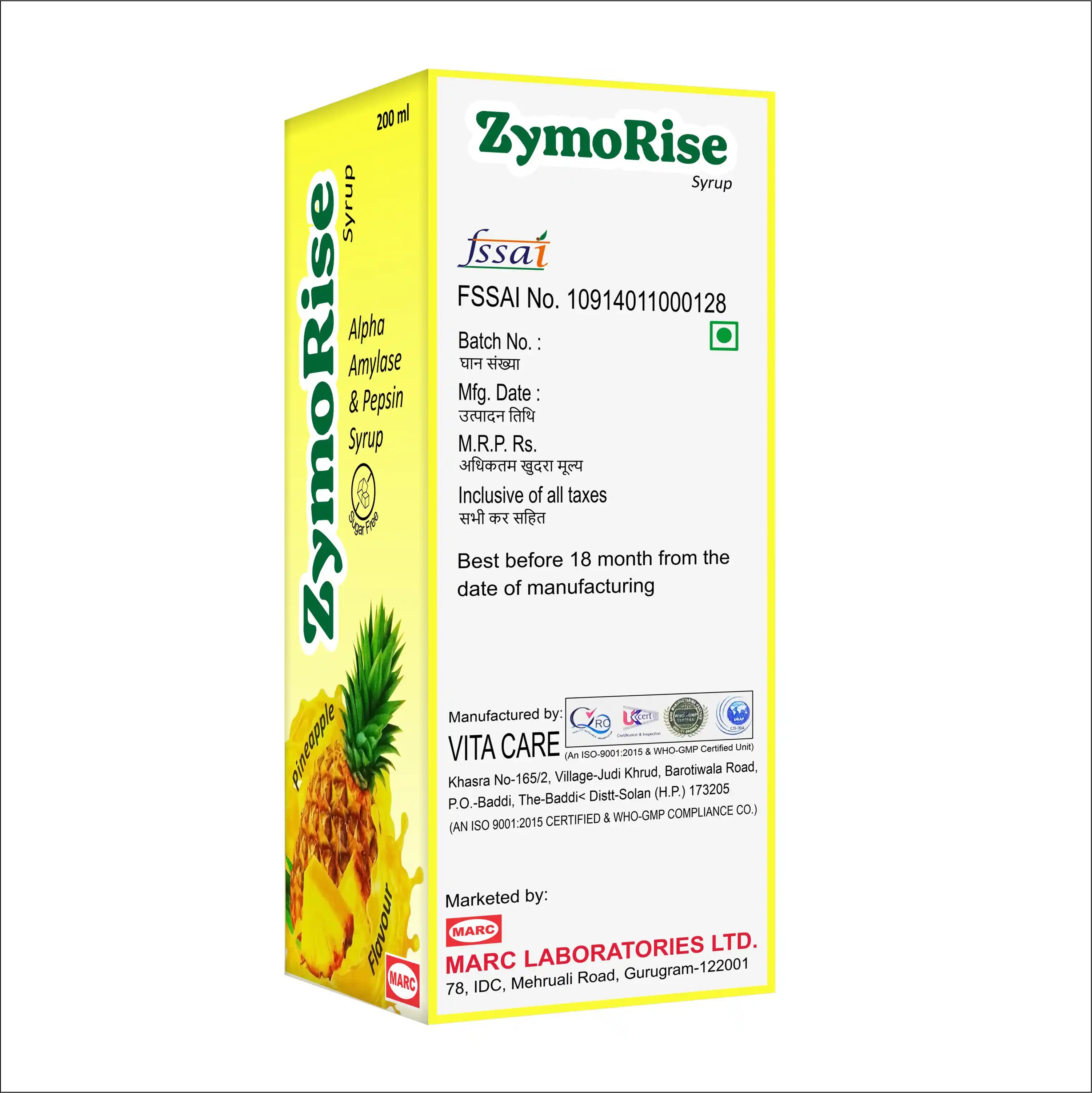 Zymorise Digestive Enzyme Syrup – Indigestion, Gas & Appetite Support for Children & Adults