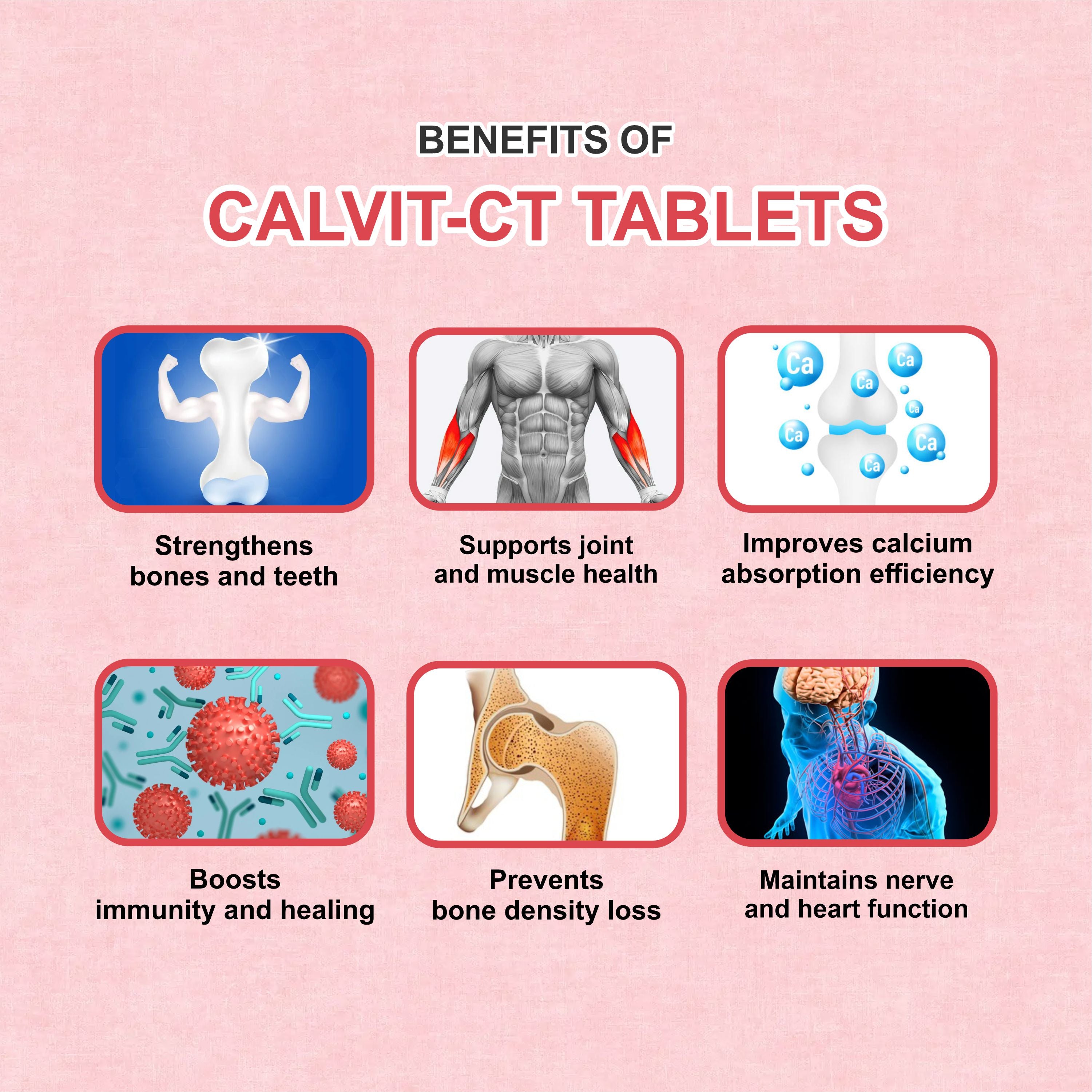 Calvit-CT Tablet – Complete Bone & Joint Health Supplement (Pack of 3 Strip)