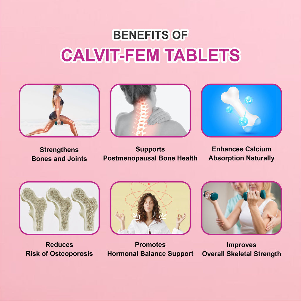 Calvit FEM Calcium & Vitamin D3 Tablet – Bone Health & Calcium Deficiency for Women