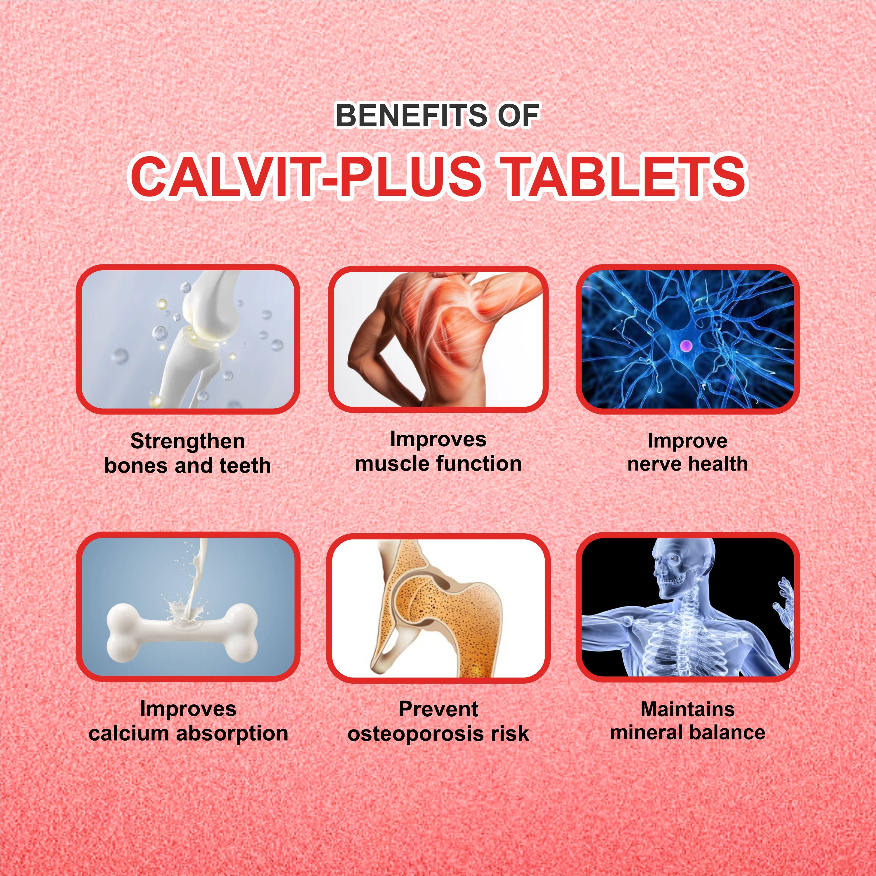 Calvit Plus Tablet – Complete Bone & Immunity Support Formula ( Pack of 2 Strip)