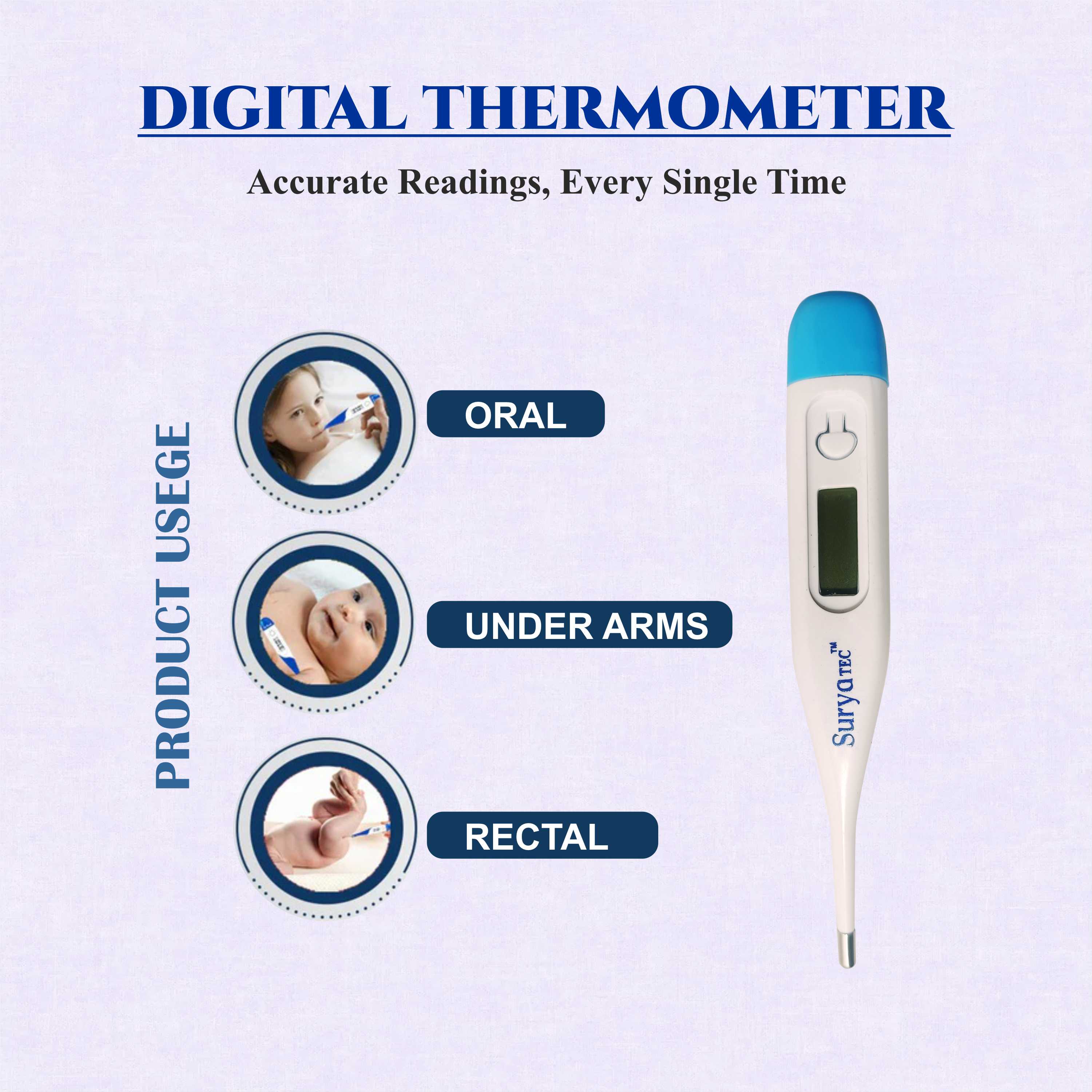 Digital Thermometer – Fast & Accurate Fever Check Thermometer for All Ages