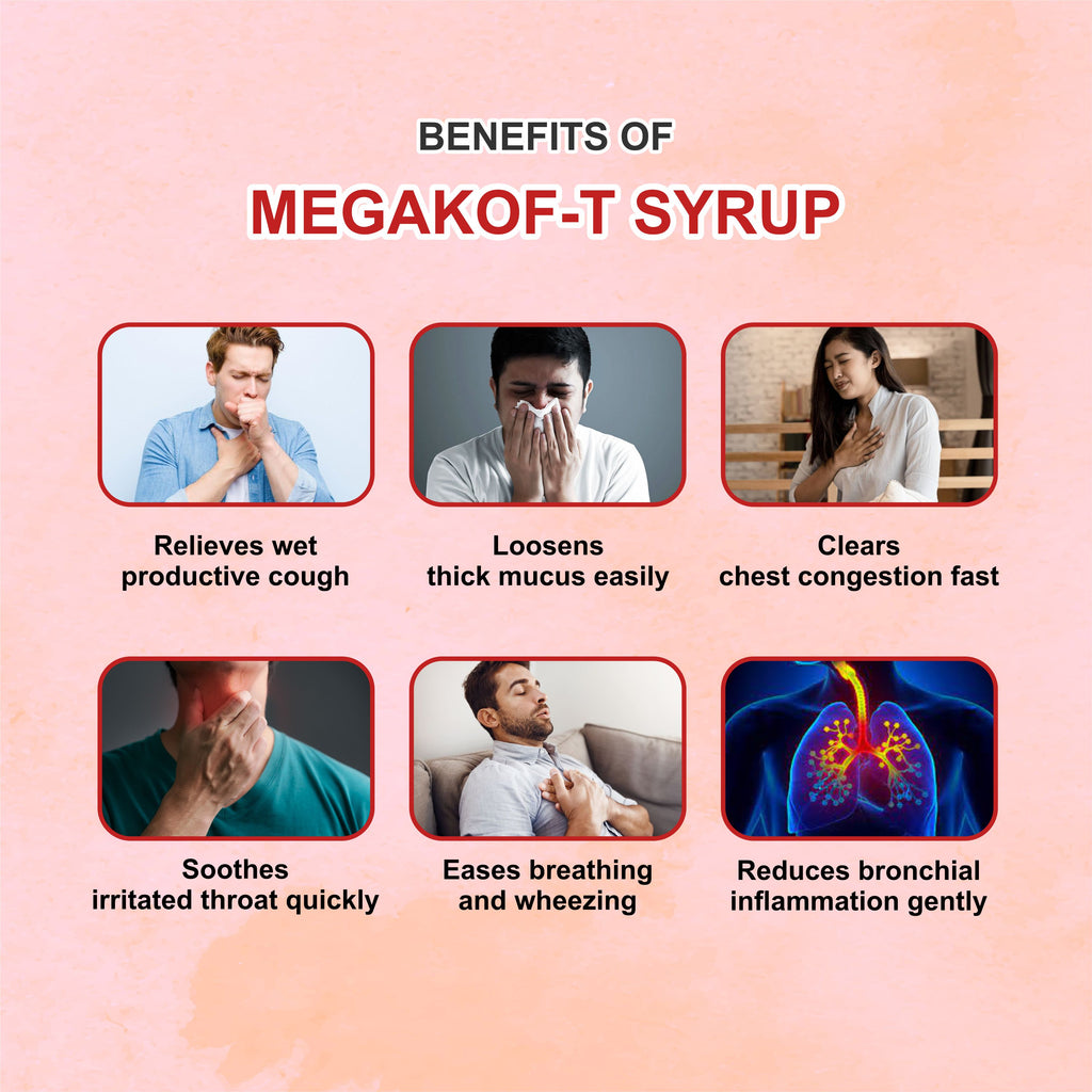 Megakof-T Productive Cough & Respiratory Relief Syrup – Phlegm, Sore Throat & Bronchial Relief
