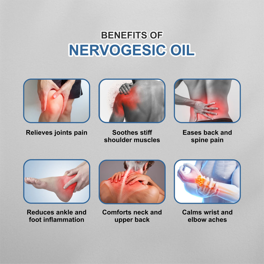 Marc Nervogesic Oil 50ml Pack of 5 – Ayurvedic Pain Relief Oil for Joint Pain, Backache & Muscle Stiffness