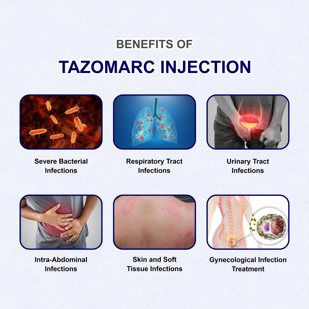 Tazomarc Piperacillin & Tazobactam Injection – Broad-Spectrum IV Antibiotic for Hospital Infections