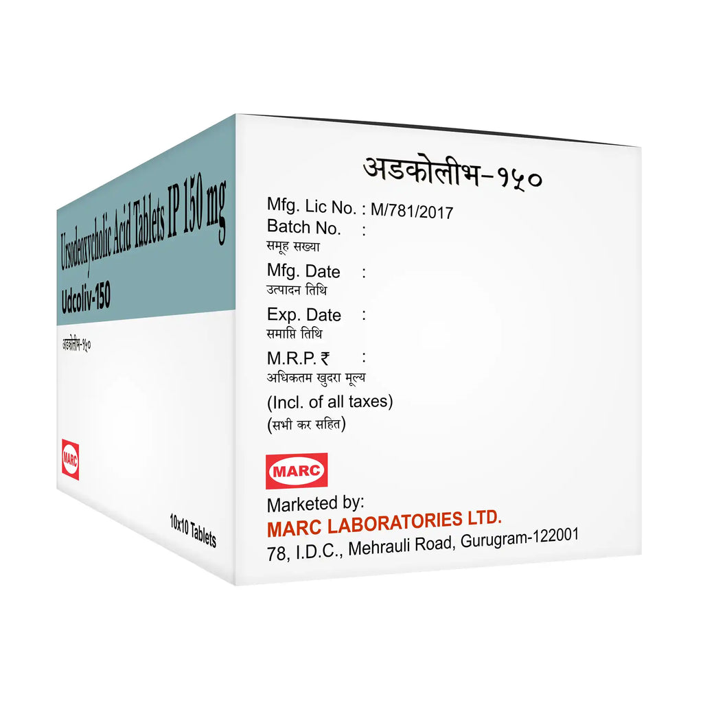Udcoliv-150-Ursodeoxycholic Acid 150mg Tablet: Helps in Dissolving Cholesterol Gallstones, Supporting Liver Function, Managing Cholestatic Liver Disorders, Improving Bile Flow, and Promoting Long-Term Liver Health