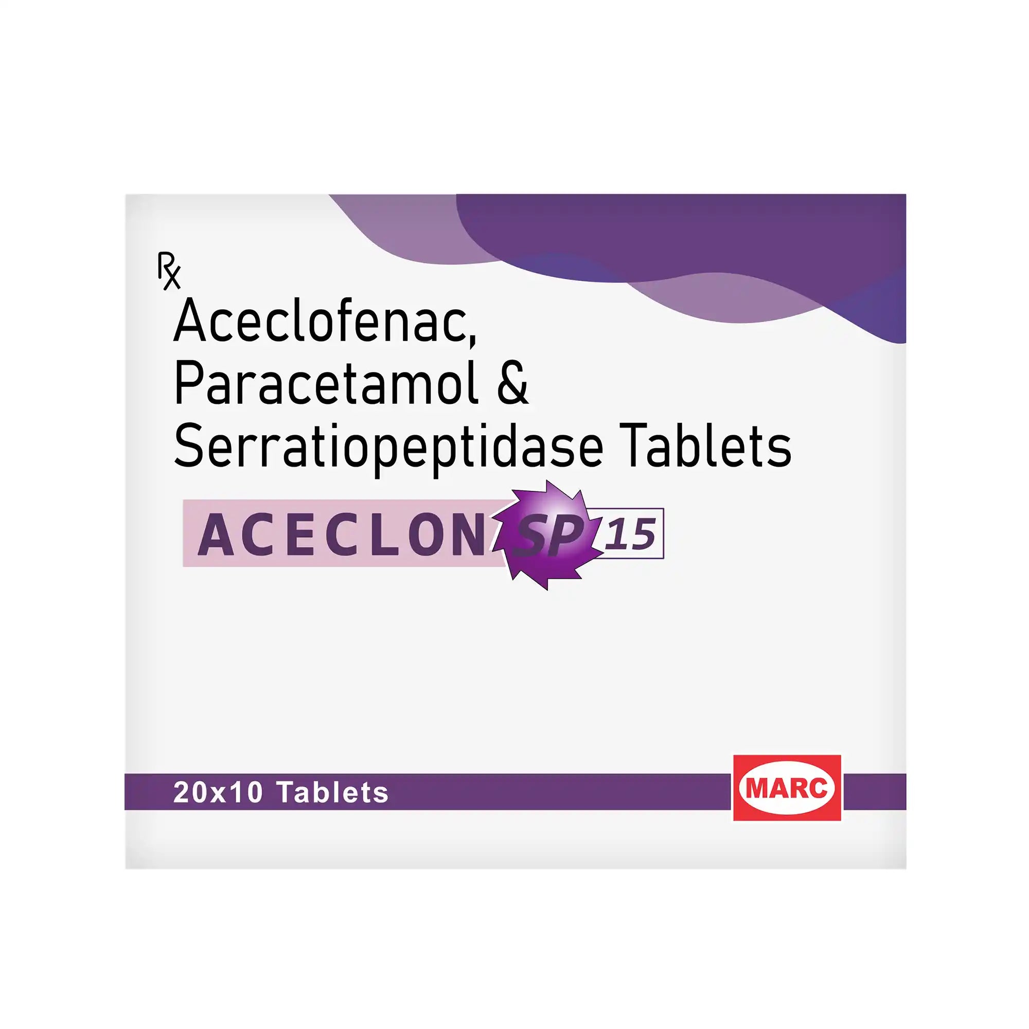 Aceclon SP 15 Aceclofenac, Paracetamol & Serratiopeptidase 15mg Tablet – Enhanced Pain & Swelling Relief