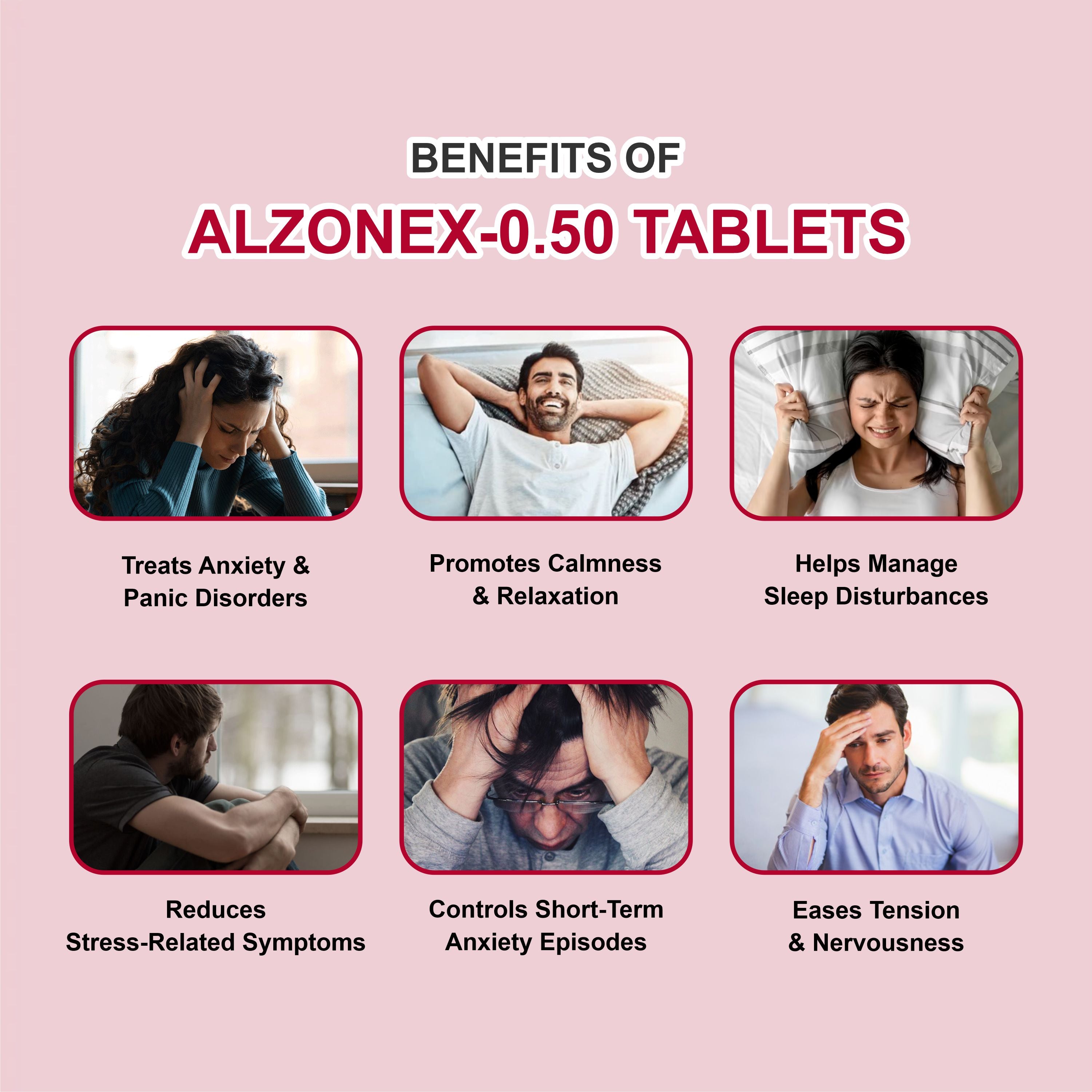 Alzonex 0.5mg Alprazolam Tablet – Moderate Anxiety, Panic Attacks & Sleep Disturbance