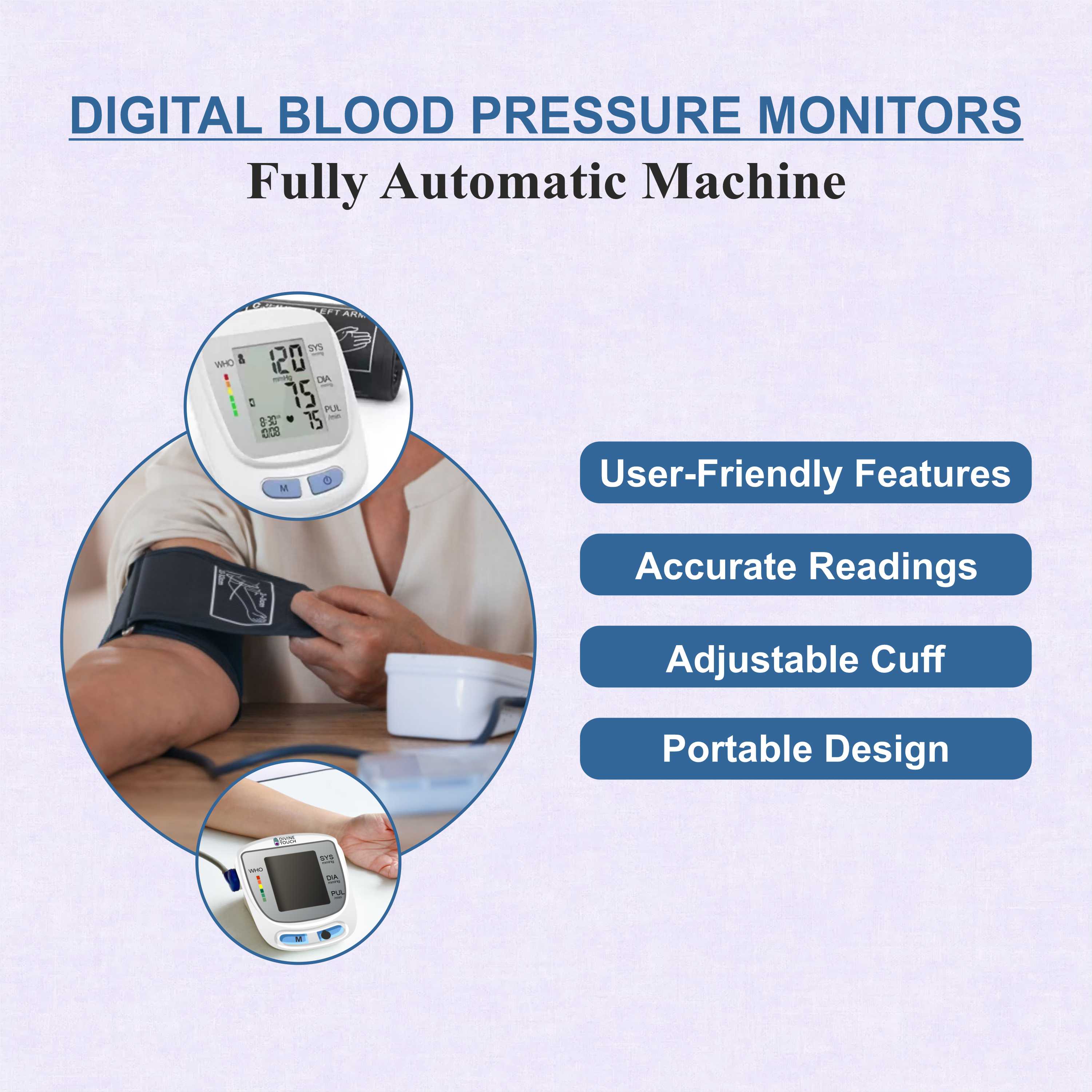 Digital Blood Pressure Monitor – Wrist BP Monitor for Daily Heart Health Tracking