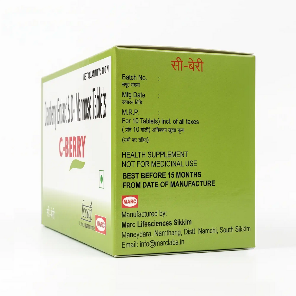 C-Berry Cranberry & D-Mannose Tablet – UTI & Urinary Tract Health for Men & Women