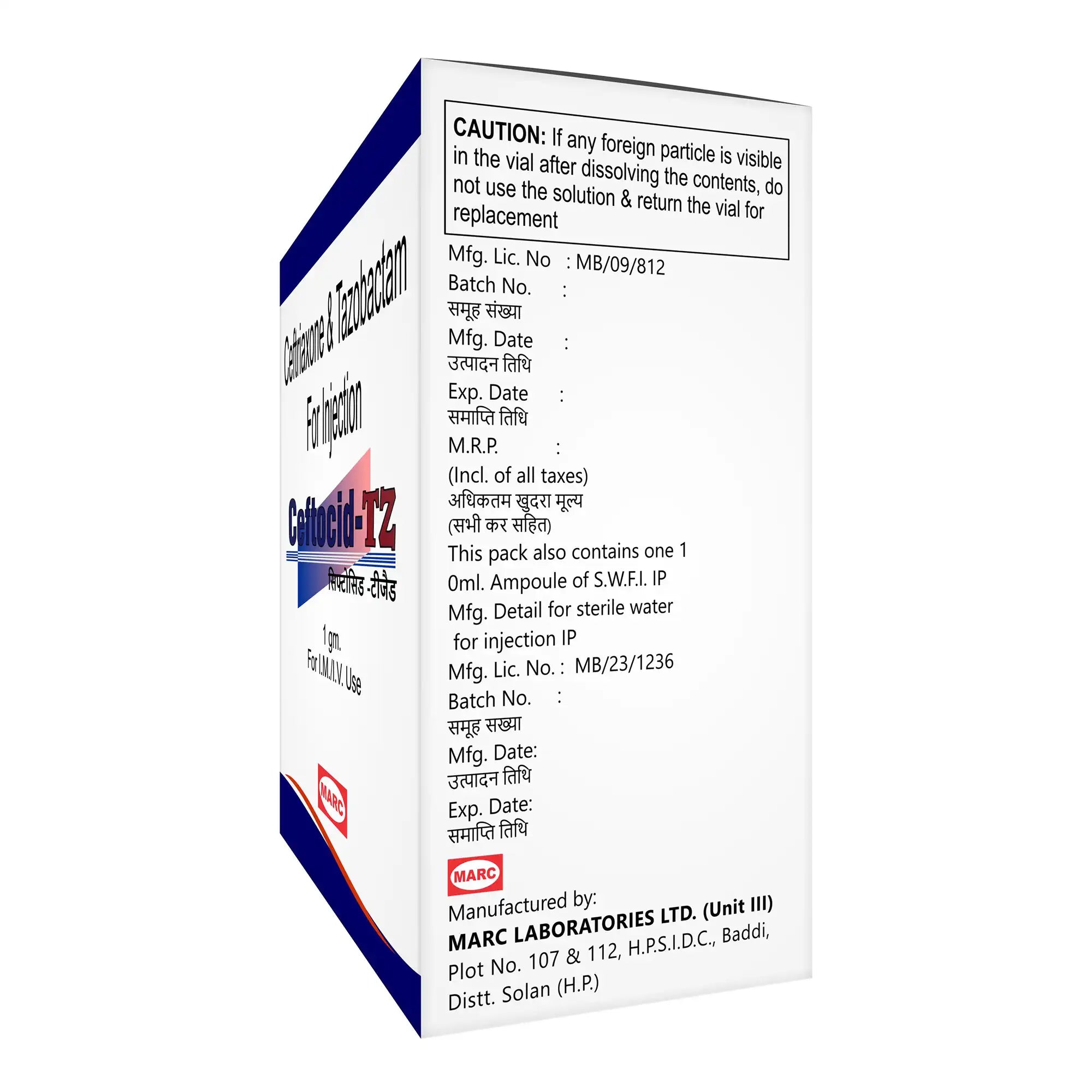 Ceftocid TZ Ceftriaxone & Tazobactam Injection – Broad-Spectrum Antibiotic for Severe Infections
