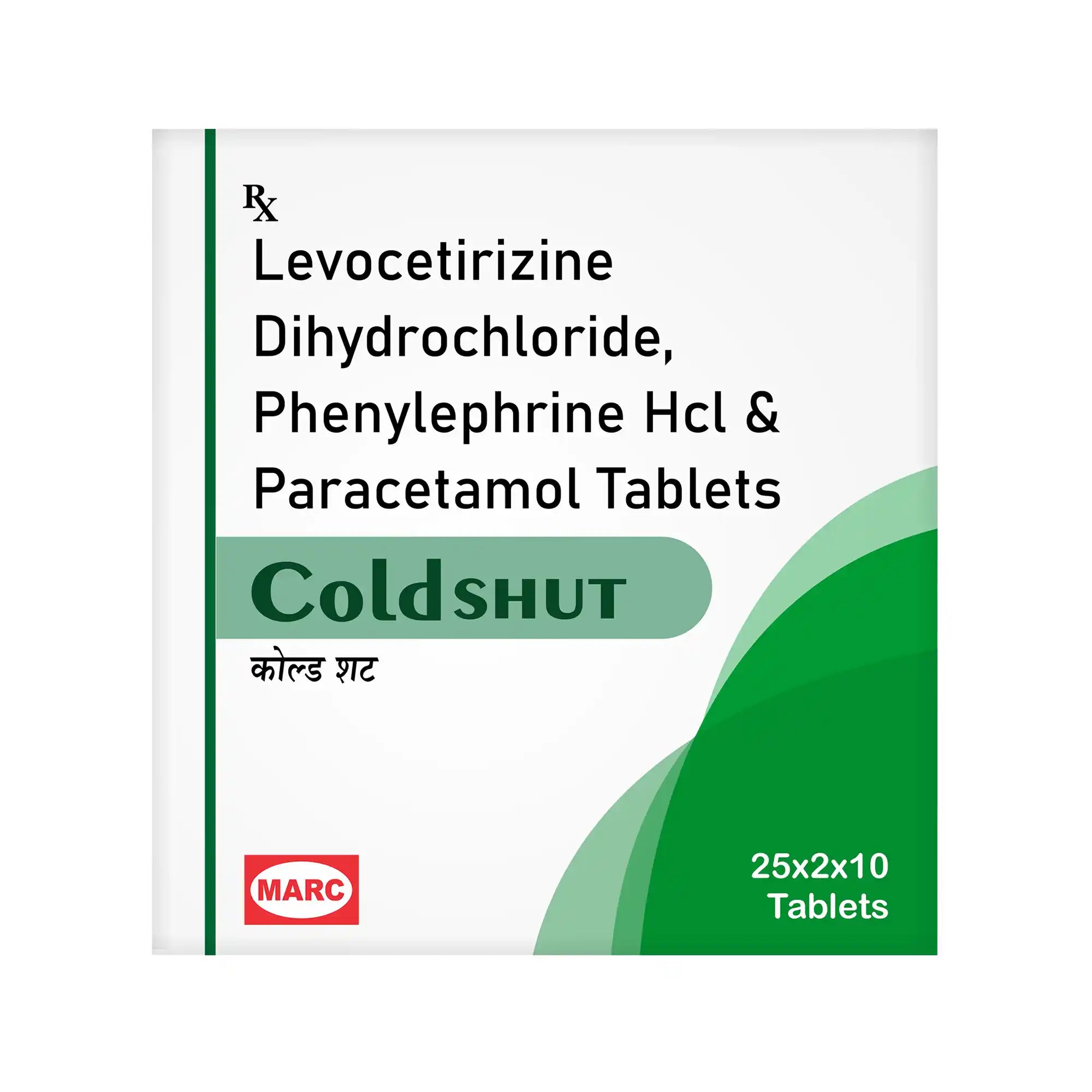 Coldshut Paracetamol & Phenylephrine Tablet – Cold, Fever & Nasal Congestion Relief