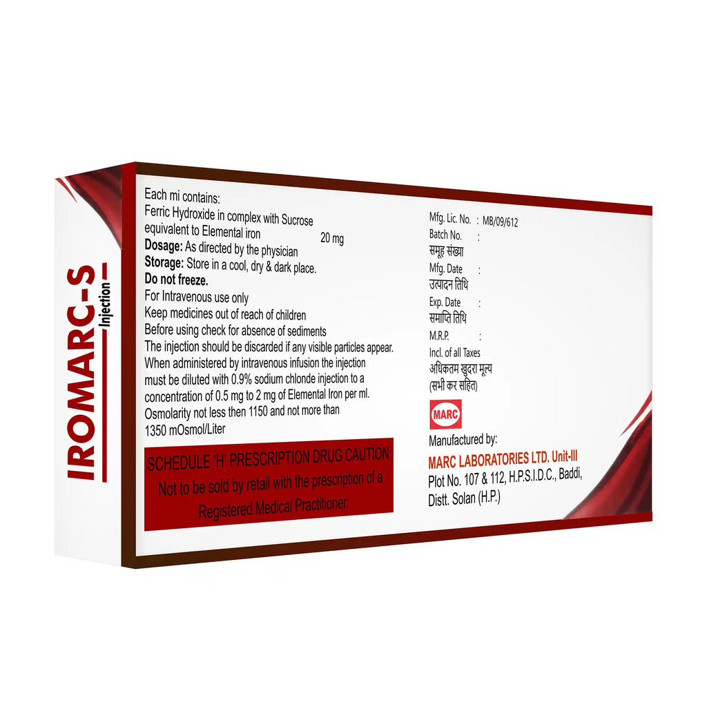 Iromarc-S Iron Sorbitol Injection – Injectable Iron for Anaemia & Iron Deficiency