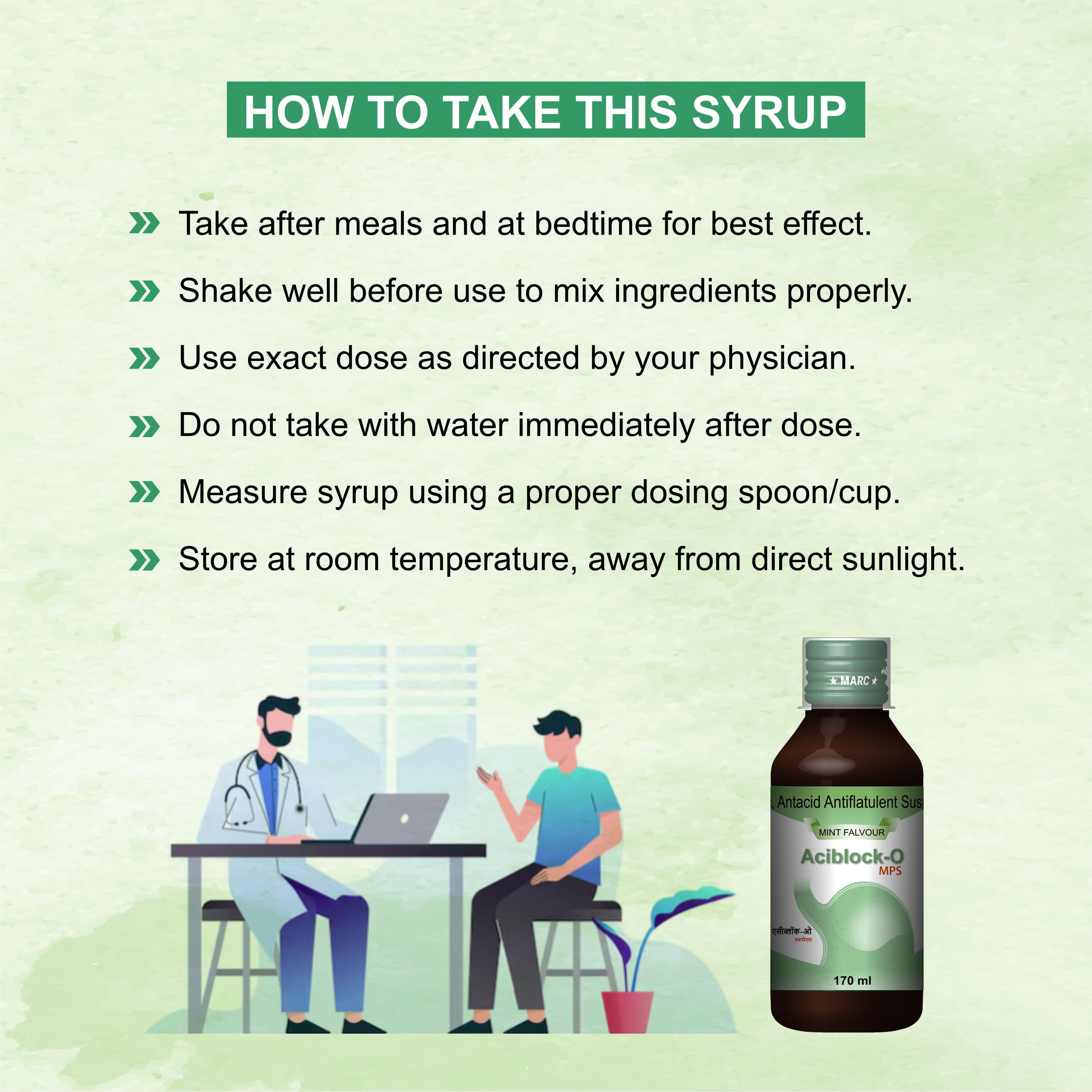 Aciblock-O Antacid Syrup – Acidity, Burping & Gastric Pain Relief with Oxetacaine