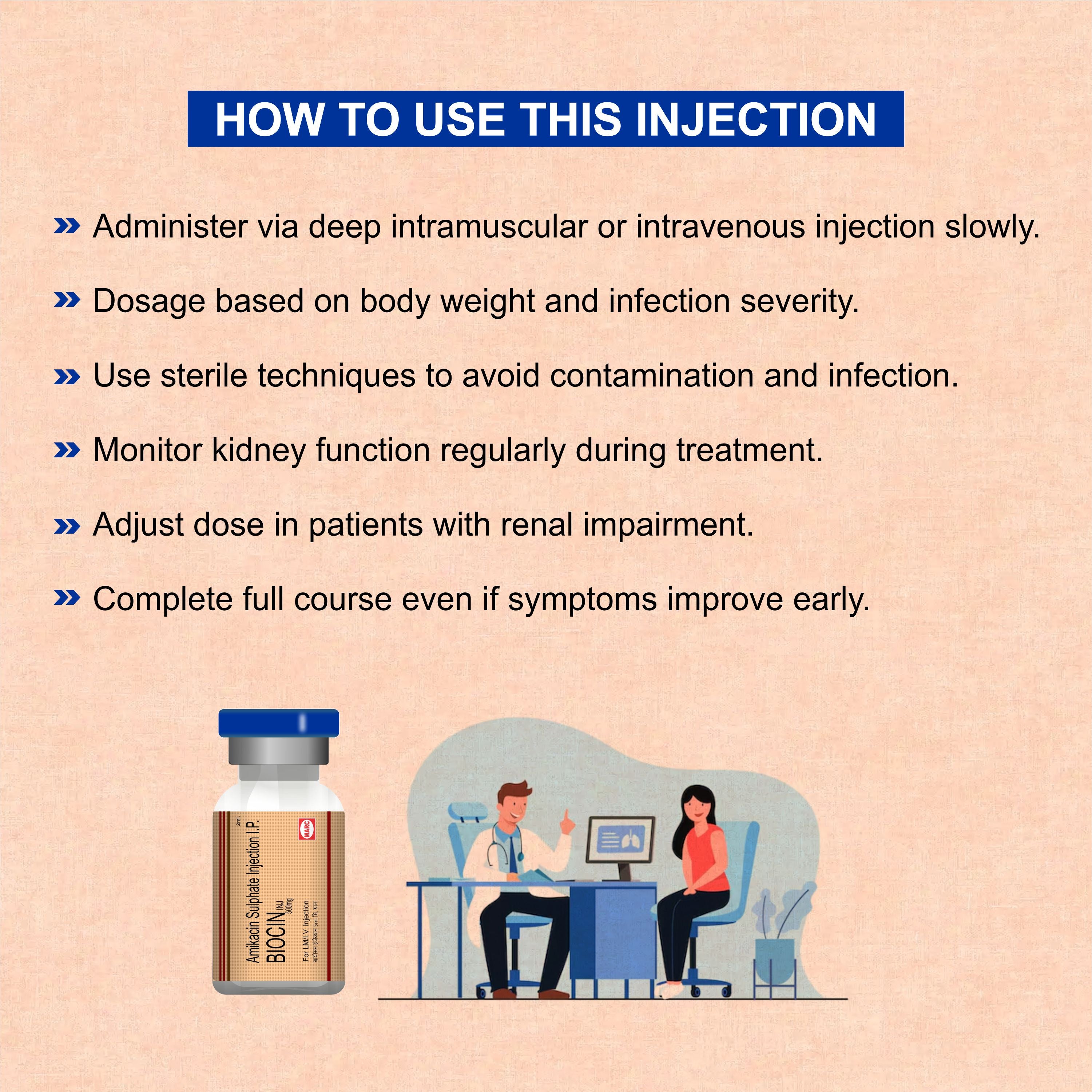 Biocin Injection 500mg – Aminoglycoside Antibiotic for Serious Bacterial Infections