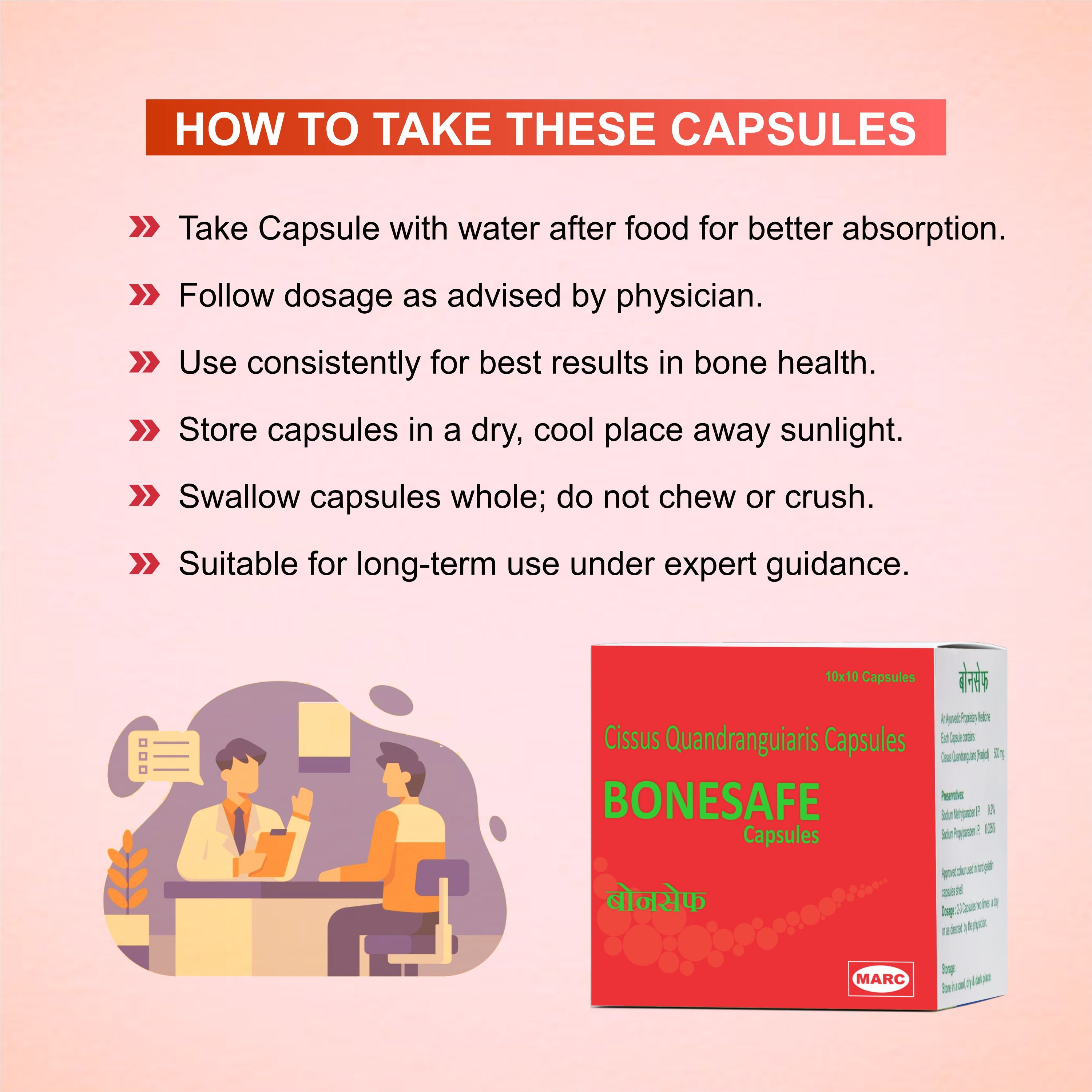 Marc Bonesafe Capsule – Herbal Bone Strength & Fracture Healing Support
