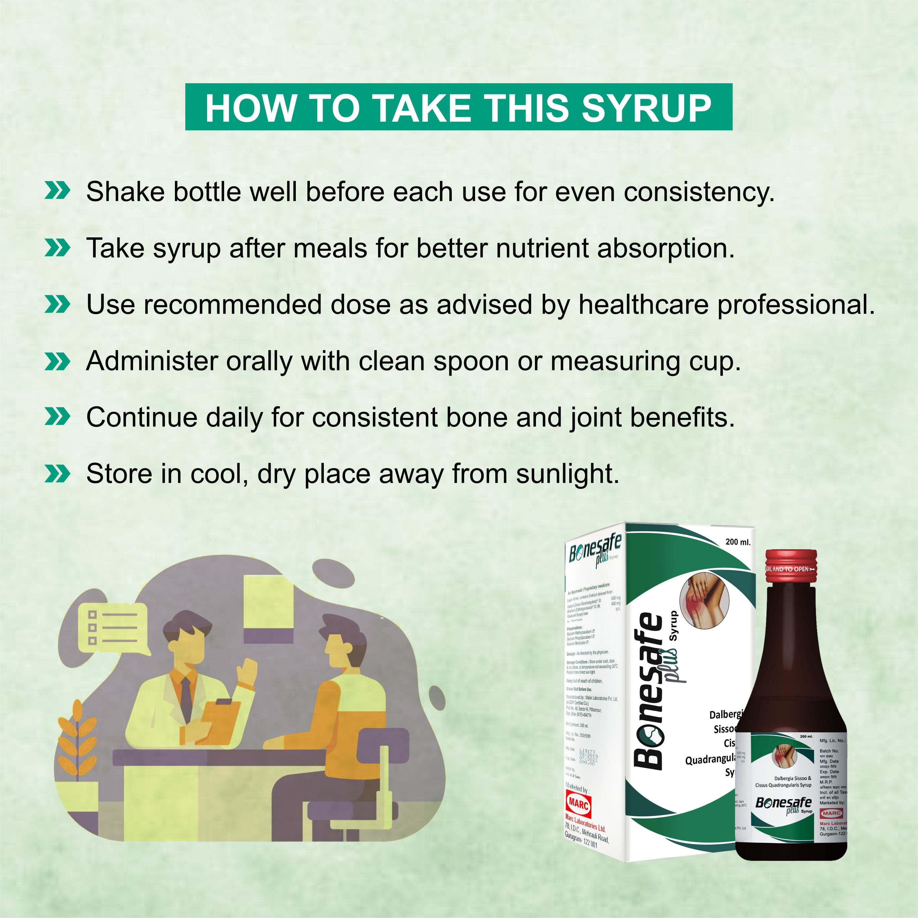 Marc Bonesafe Plus Syrup – Natural Ayurvedic Bone & Joint Support