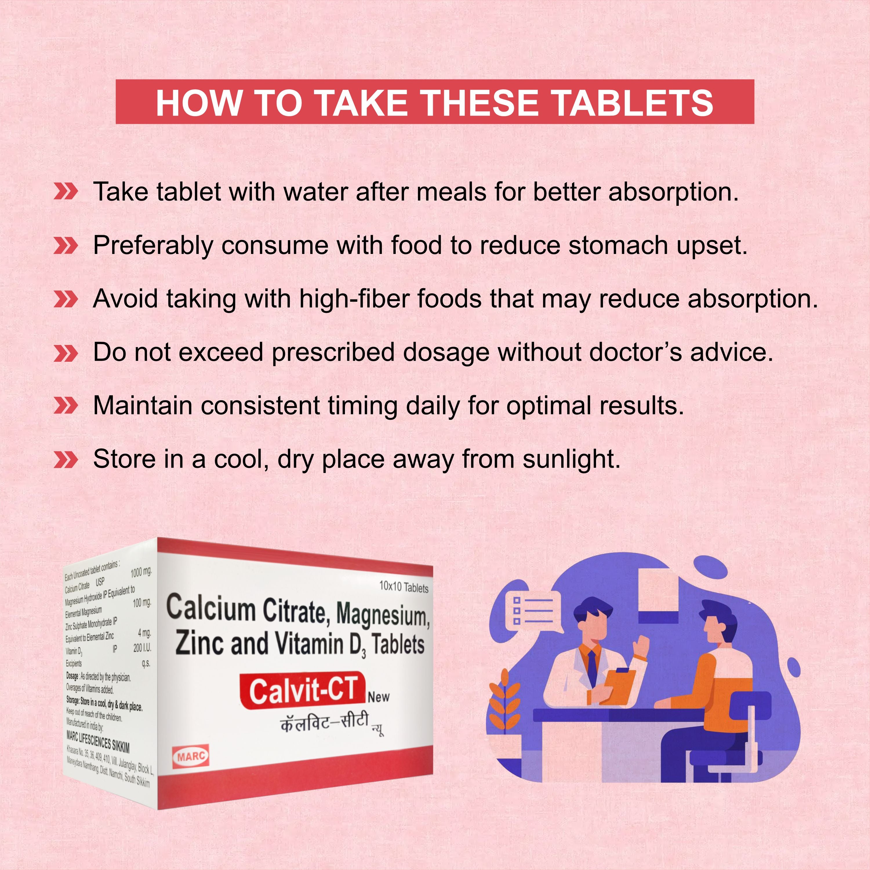 Calvit-CT Tablet – Complete Bone & Joint Health Supplement (Pack of 3 Strip)