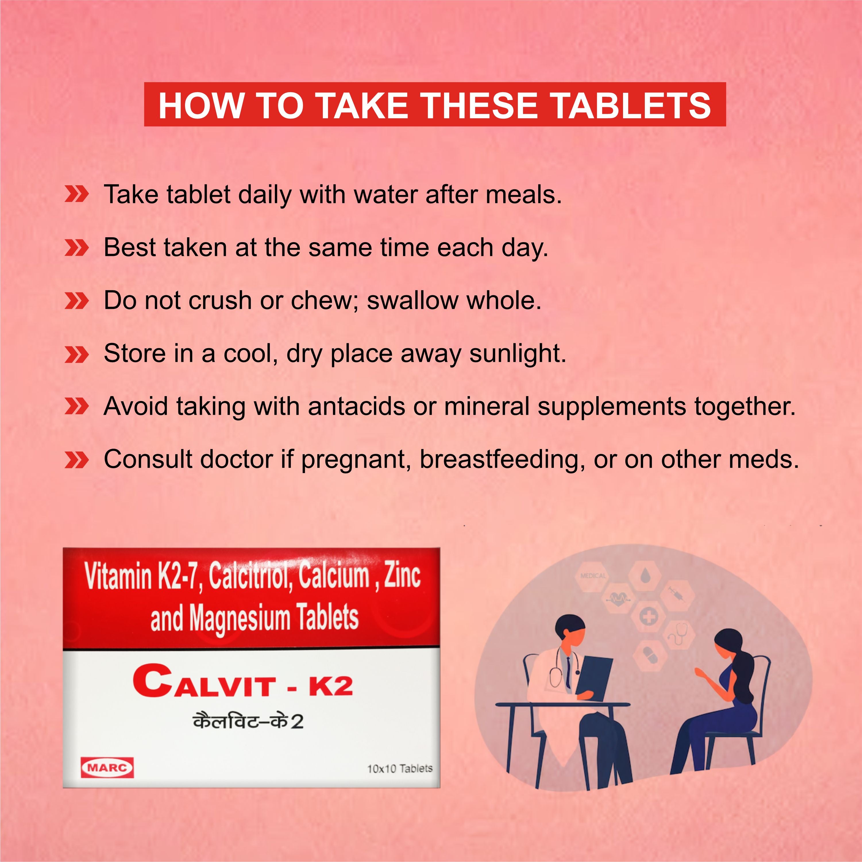 Calvit K2 Tablet – Bone Strength & Heart Protection in One ( Pack of 2 Strip)
