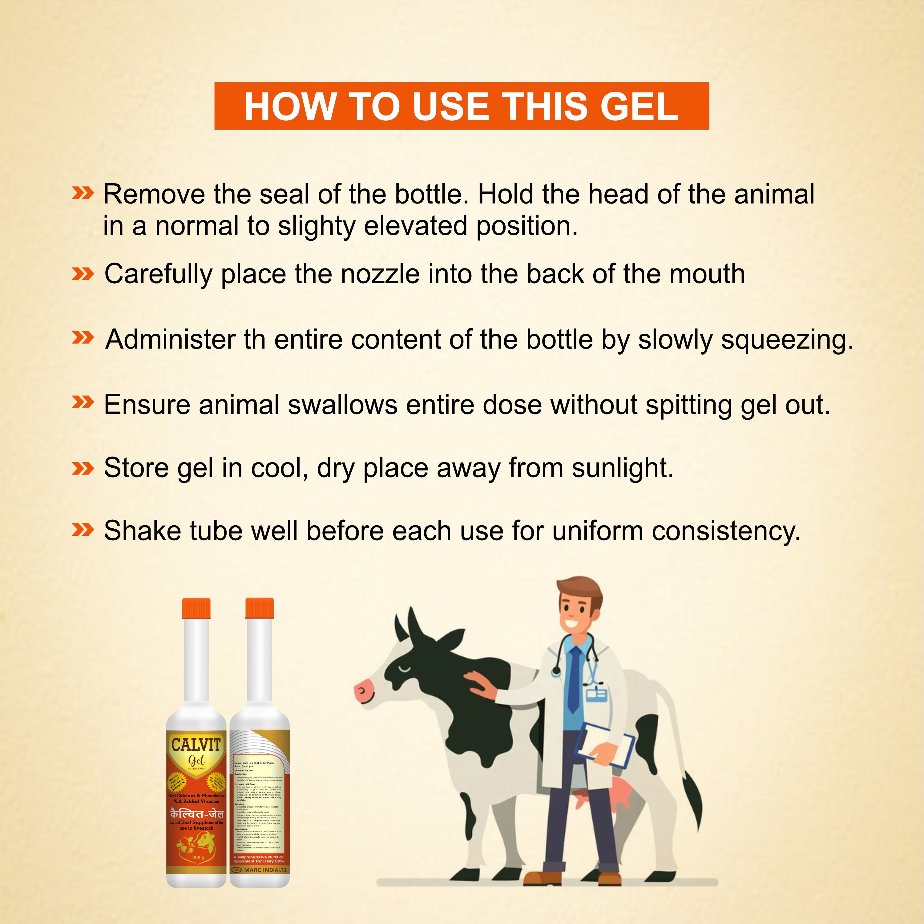 Calvit Gel 300ml – High-Quality Oral Calcium & Vitamin Supplement for Livestock