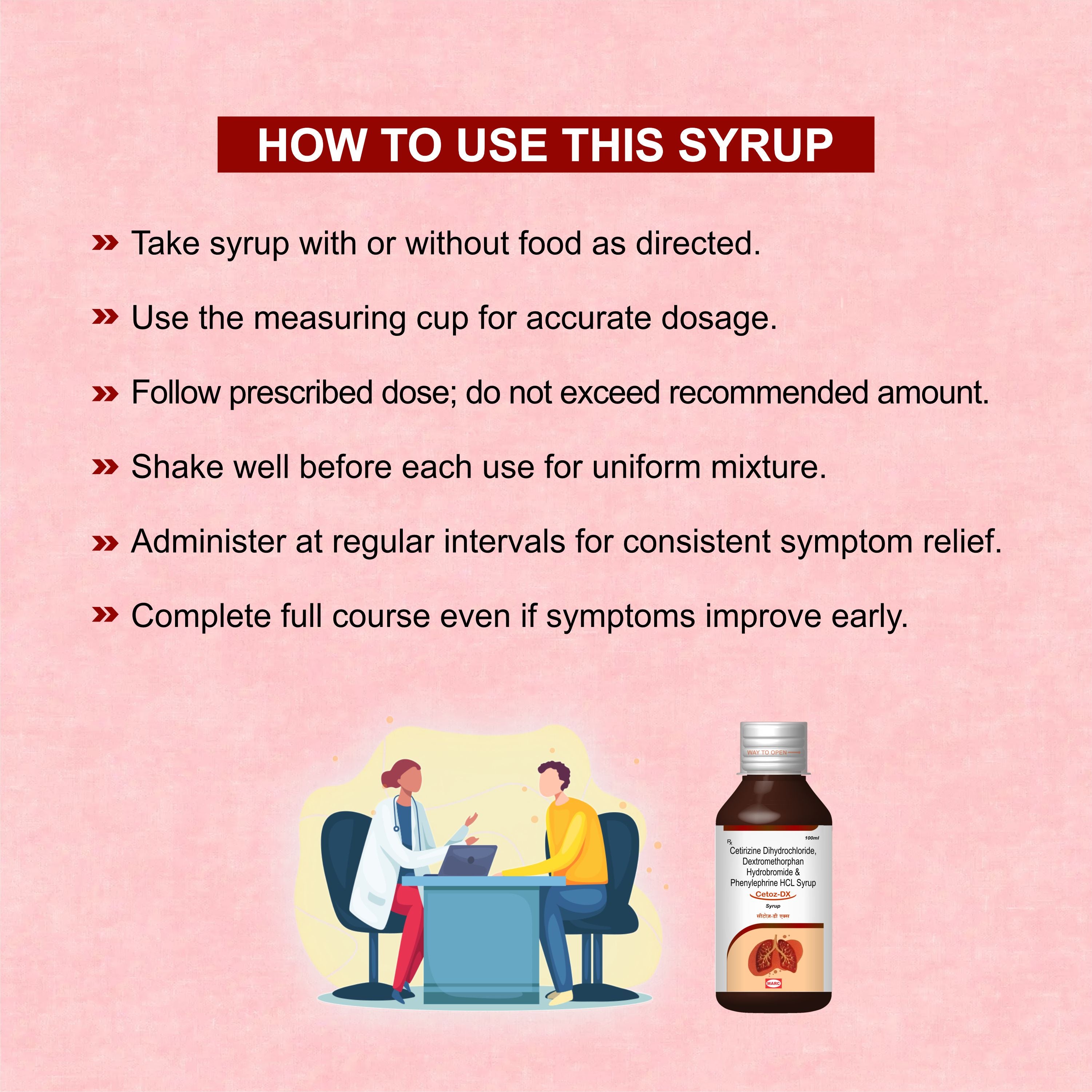 Marc Cetoz DX Syrup – Triple-Action Relief for Dry Cough, Cold & Nasal Congestion