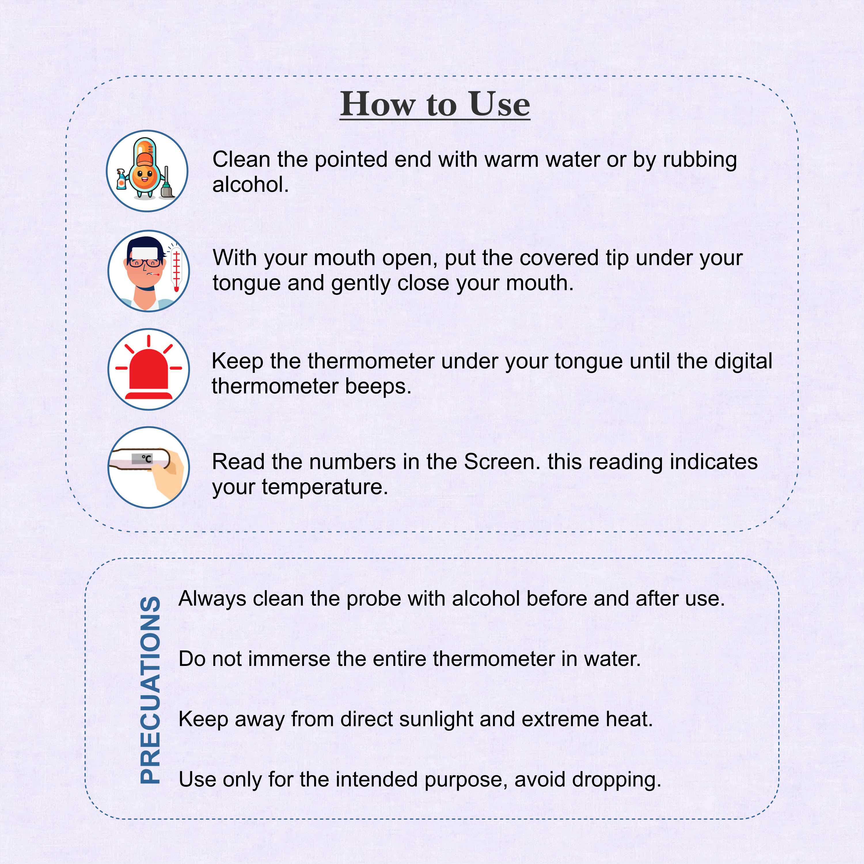 Digital Thermometer – Fast & Accurate Fever Check Thermometer for All Ages