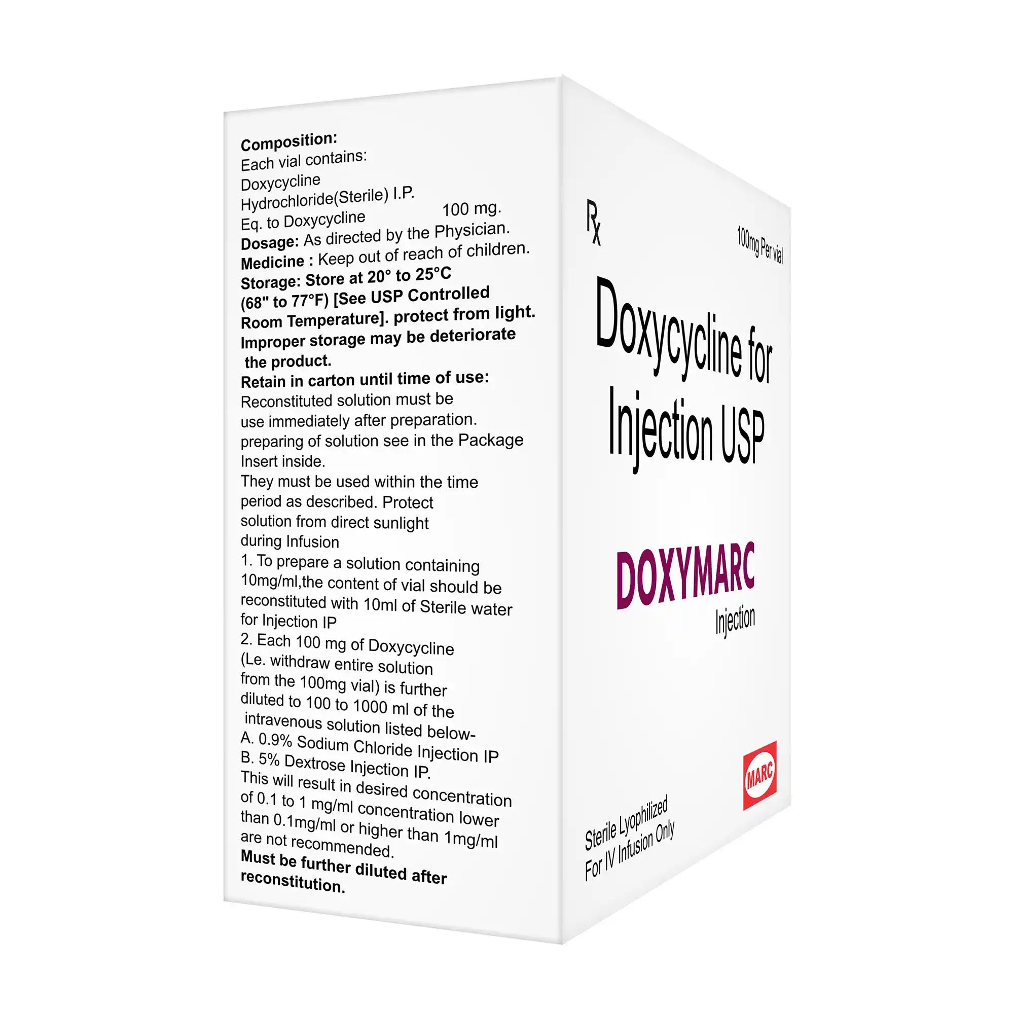 Doxymarc Doxycycline Injection – Injectable Antibiotic for Severe Bacterial & Atypical Infections