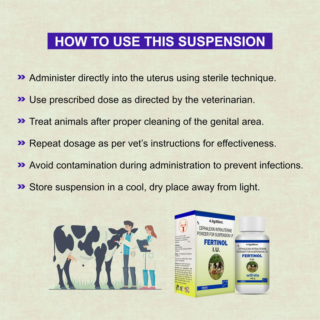 Fertinol I.U – Advanced Antibiotic for Livestock Reproductive Health (Pack of 2)