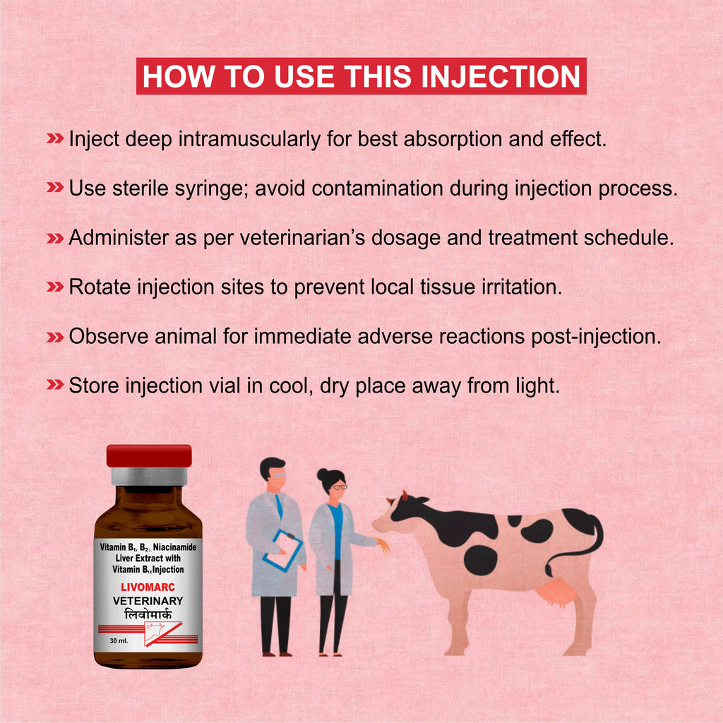 Livomarc Injection 30ml – Complete Liver Tonic & Vitality Booster for Livestock (Pack of 5)