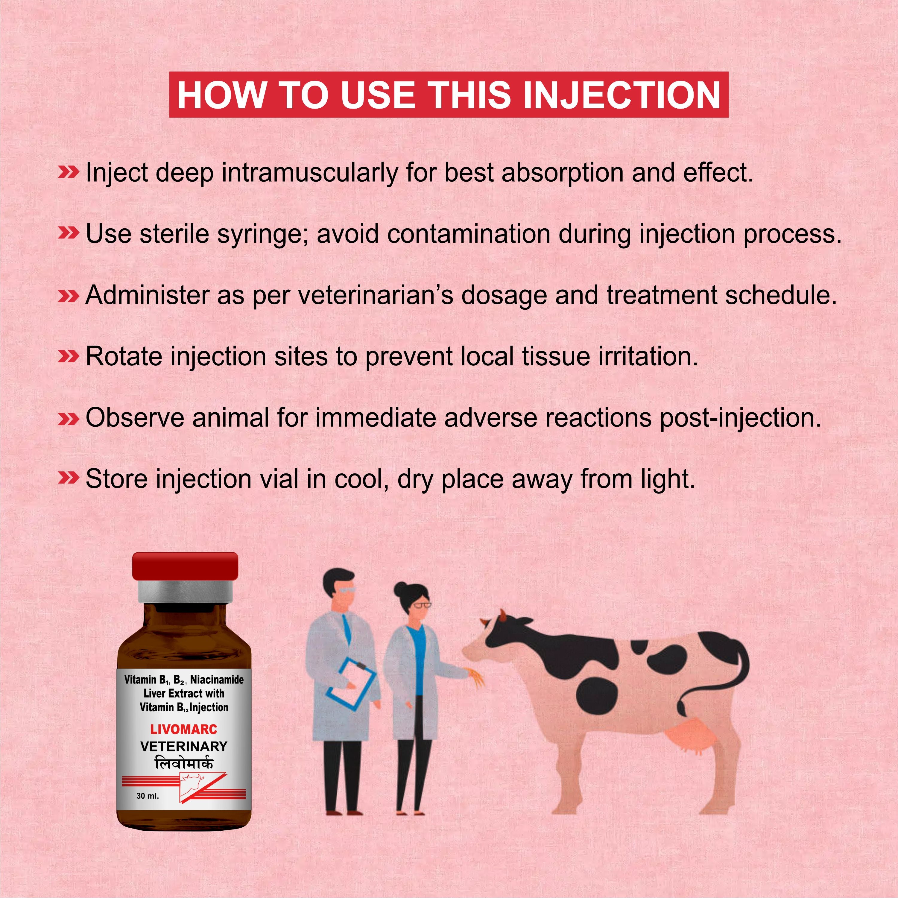 Livomarc Injection 30ml – Complete Liver Tonic & Vitality Booster for Livestock (Pack of 5)