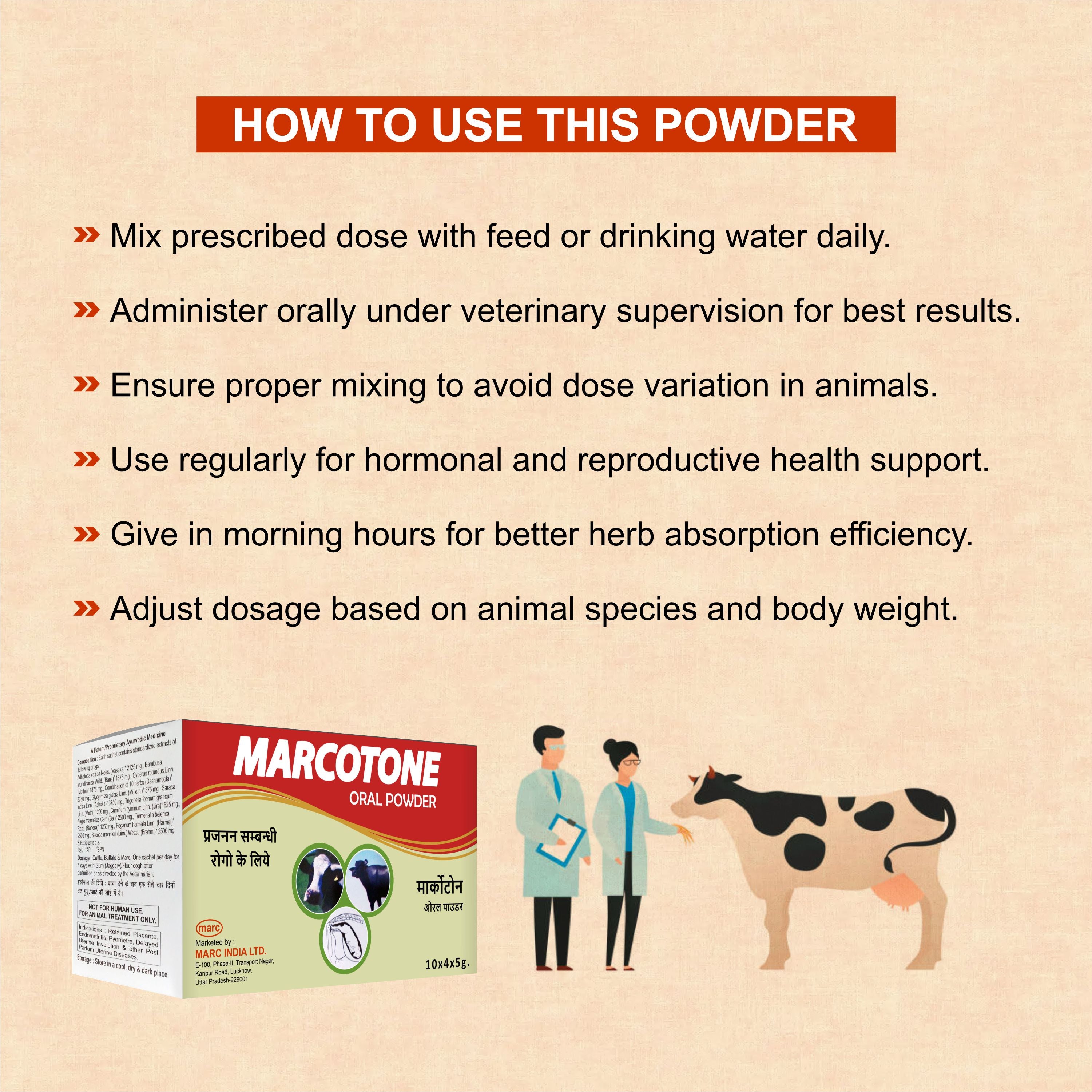 Marcotone Oral Powder – Natural Liver & Immunity Support for Livestock