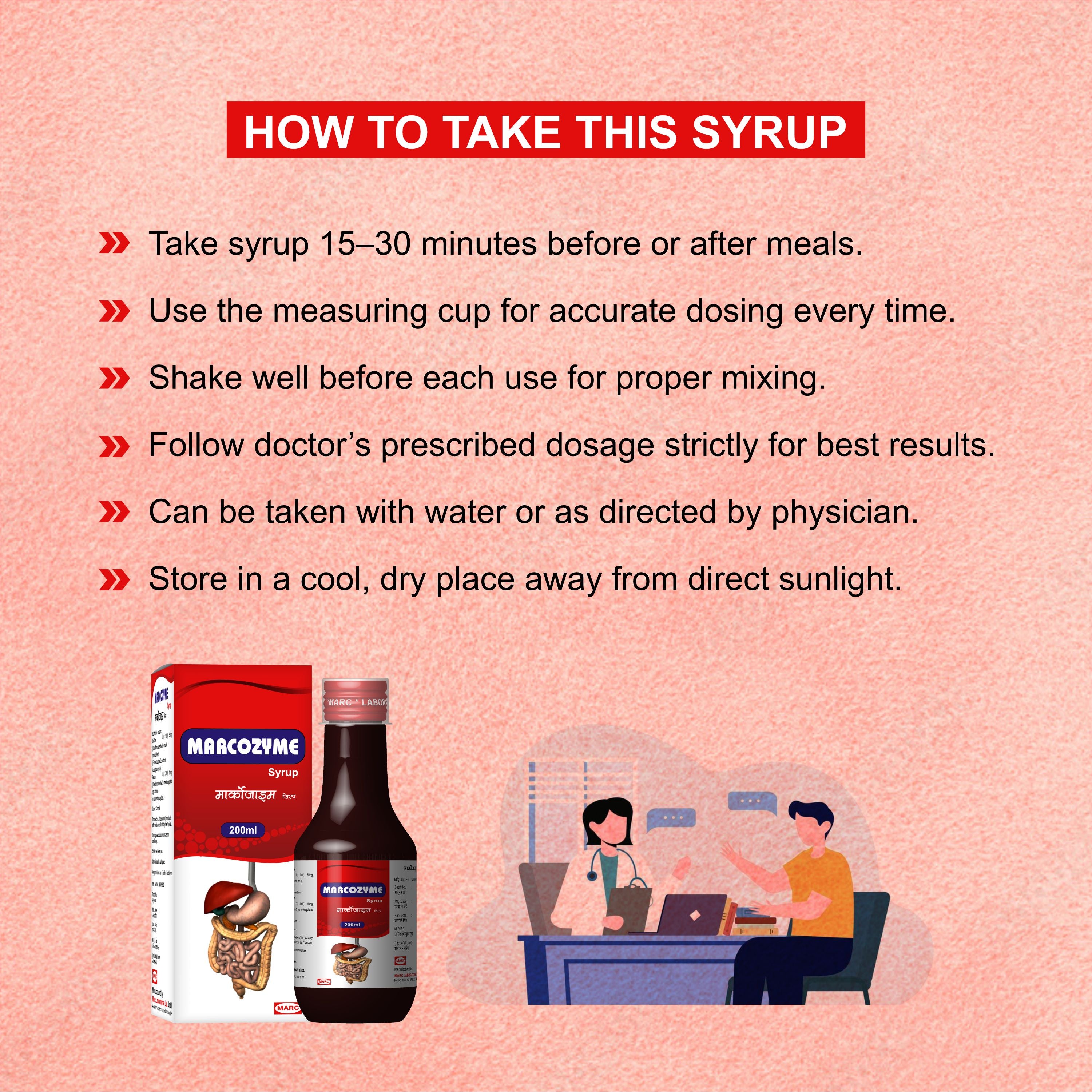 Marcozyme Digestive Enzyme Syrup 200ml – Indigestion, Gas & Stomach Pain Relief