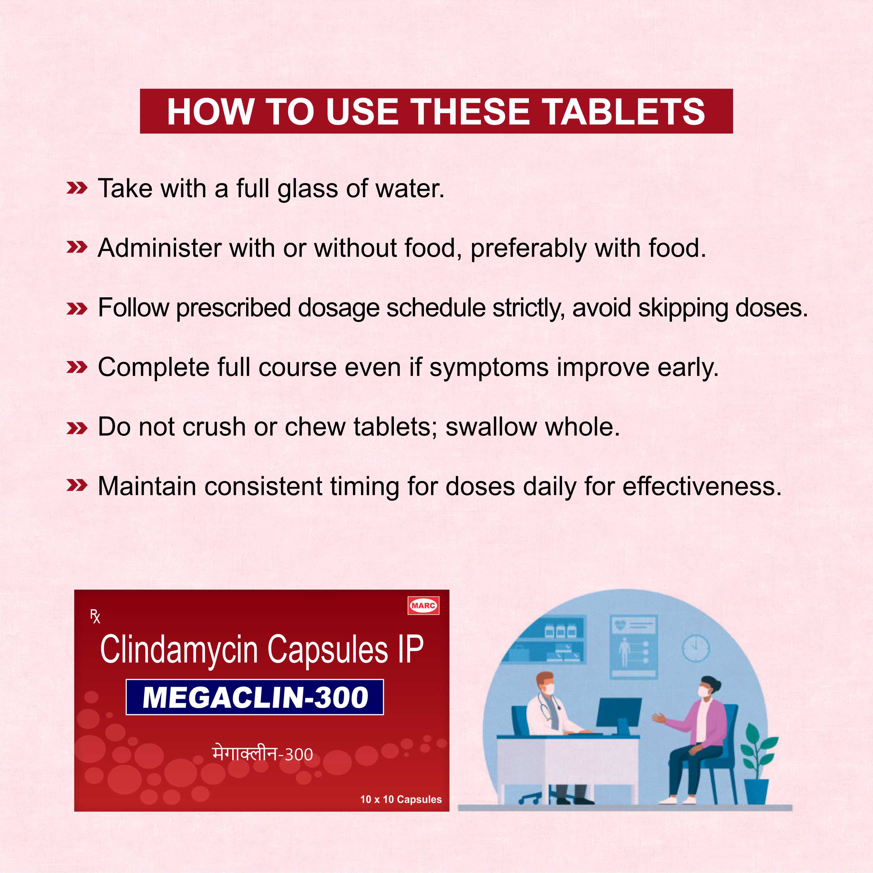 Megaclin 300 Clindamycin Capsule – Lung, Skin & Bacterial Infection Treatment