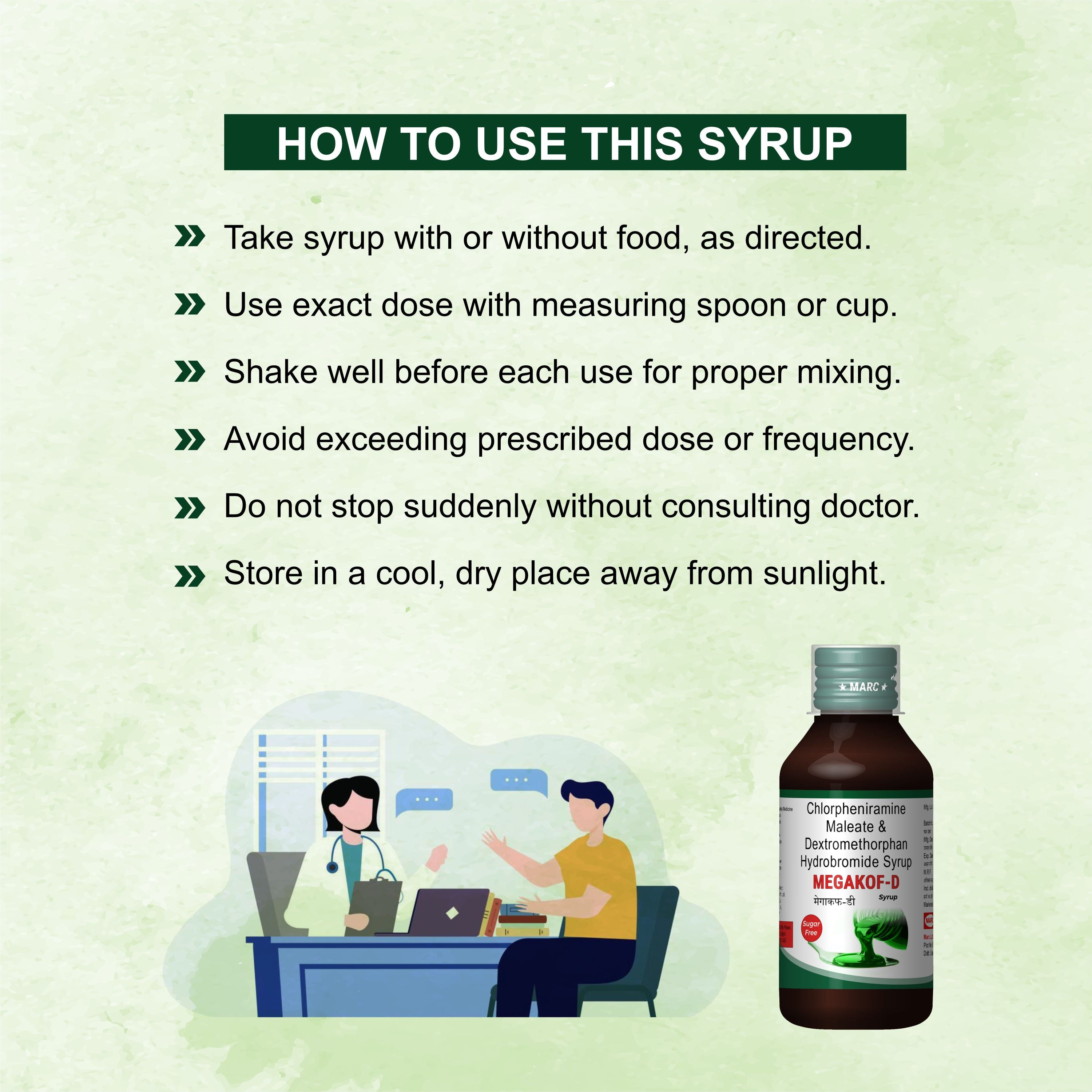 Megakof-D Dry Cough & Allergy Relief Syrup – Cold, Runny Nose & Throat Irritation
