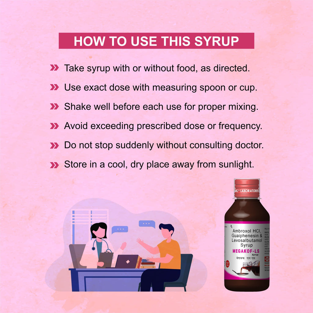 Megakof-LS Cough with Mucus Relief Syrup 100ml – Chest Congestion & Respiratory Support