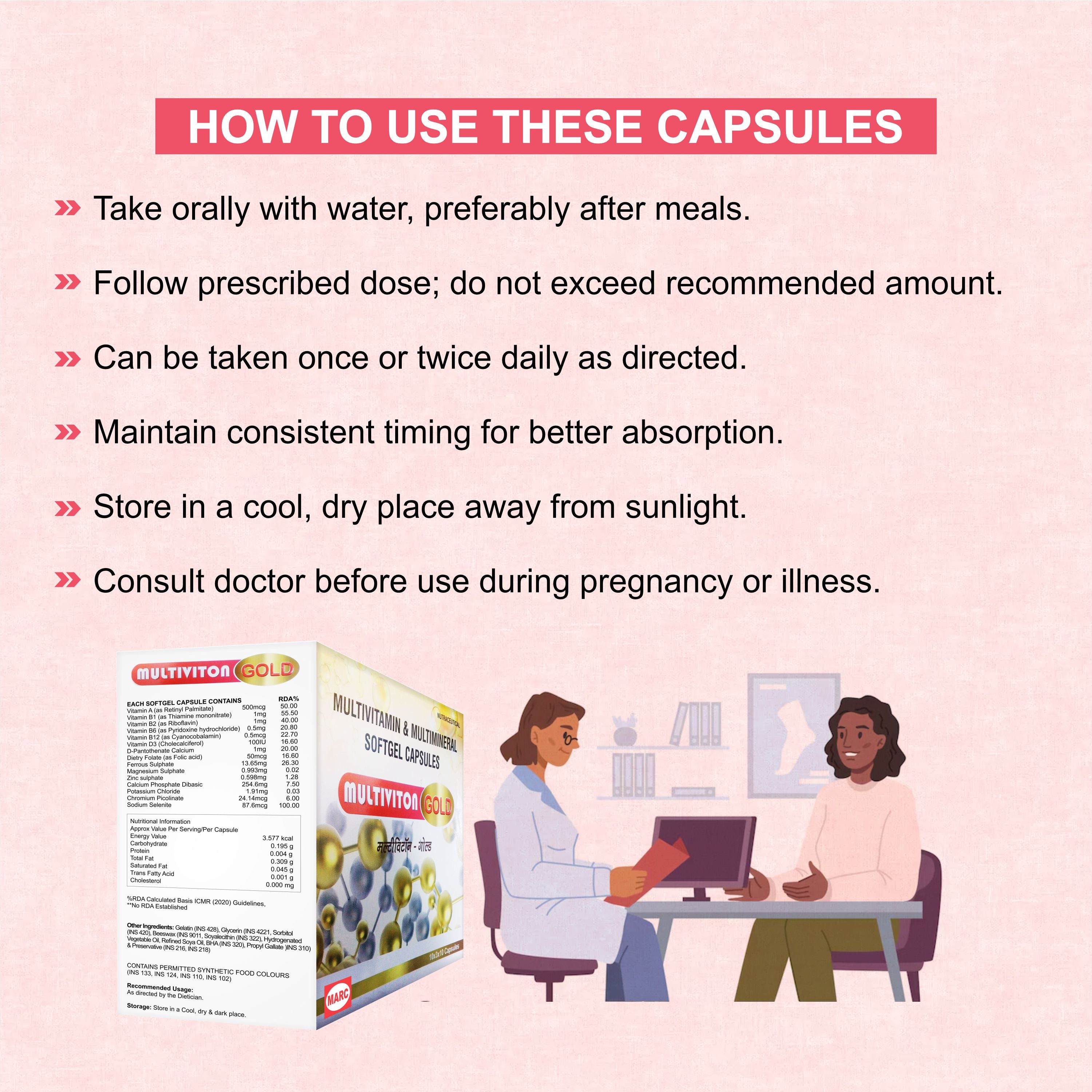 Marc Multiviton Gold Capsules – Complete Daily Nutrition for Energy, Immunity & Vitality