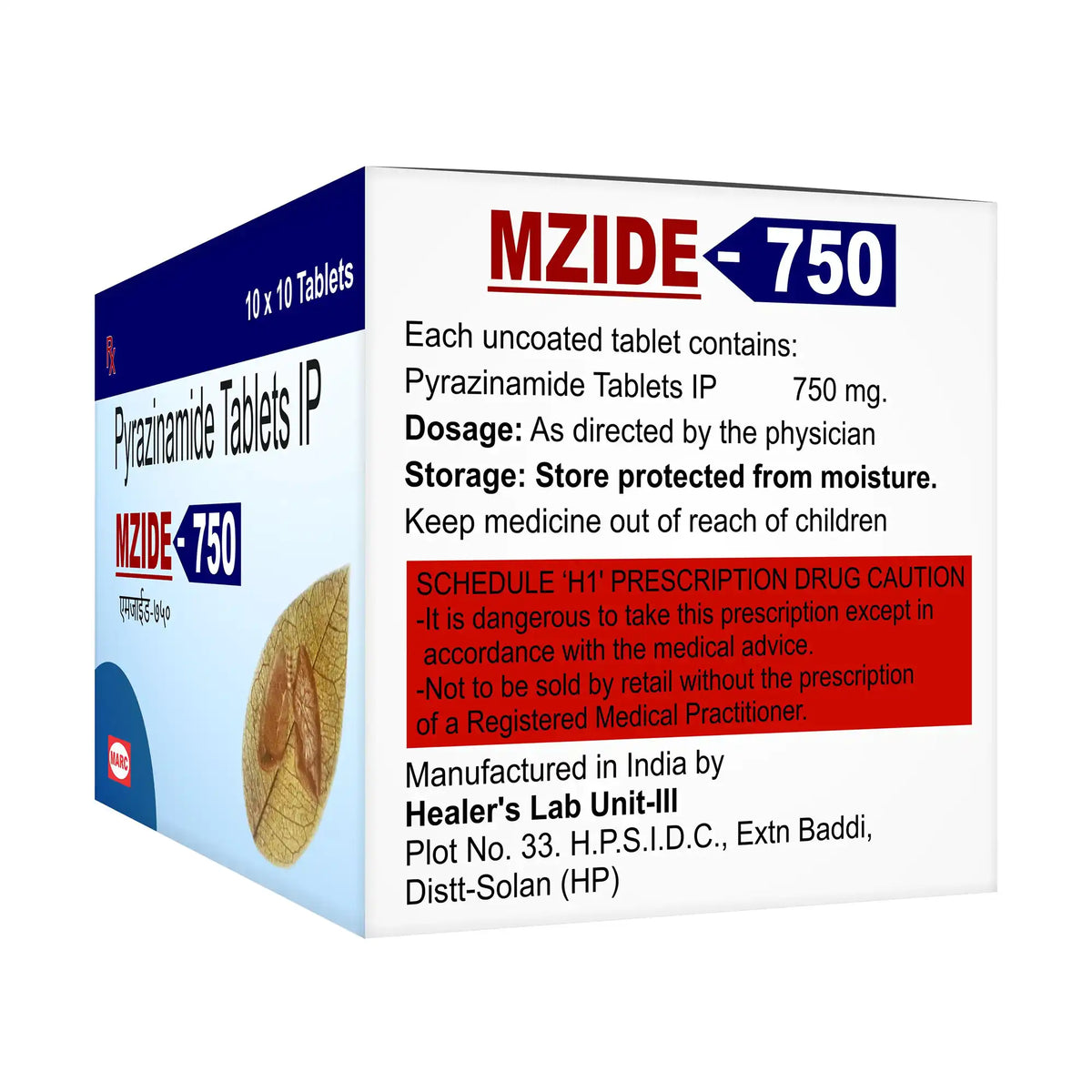 Mzide 750 Tablet – Pyrazinamide 750mg for Tuberculosis (TB) Treatment