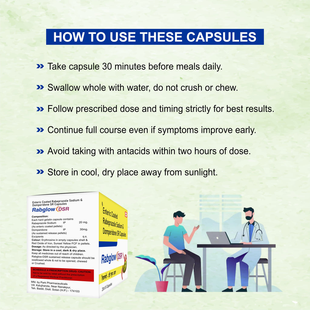 Marc Rabglow DSR Capsules – Fast & Long-Lasting Relief from Acidity, Gas & Gastric Discomfort