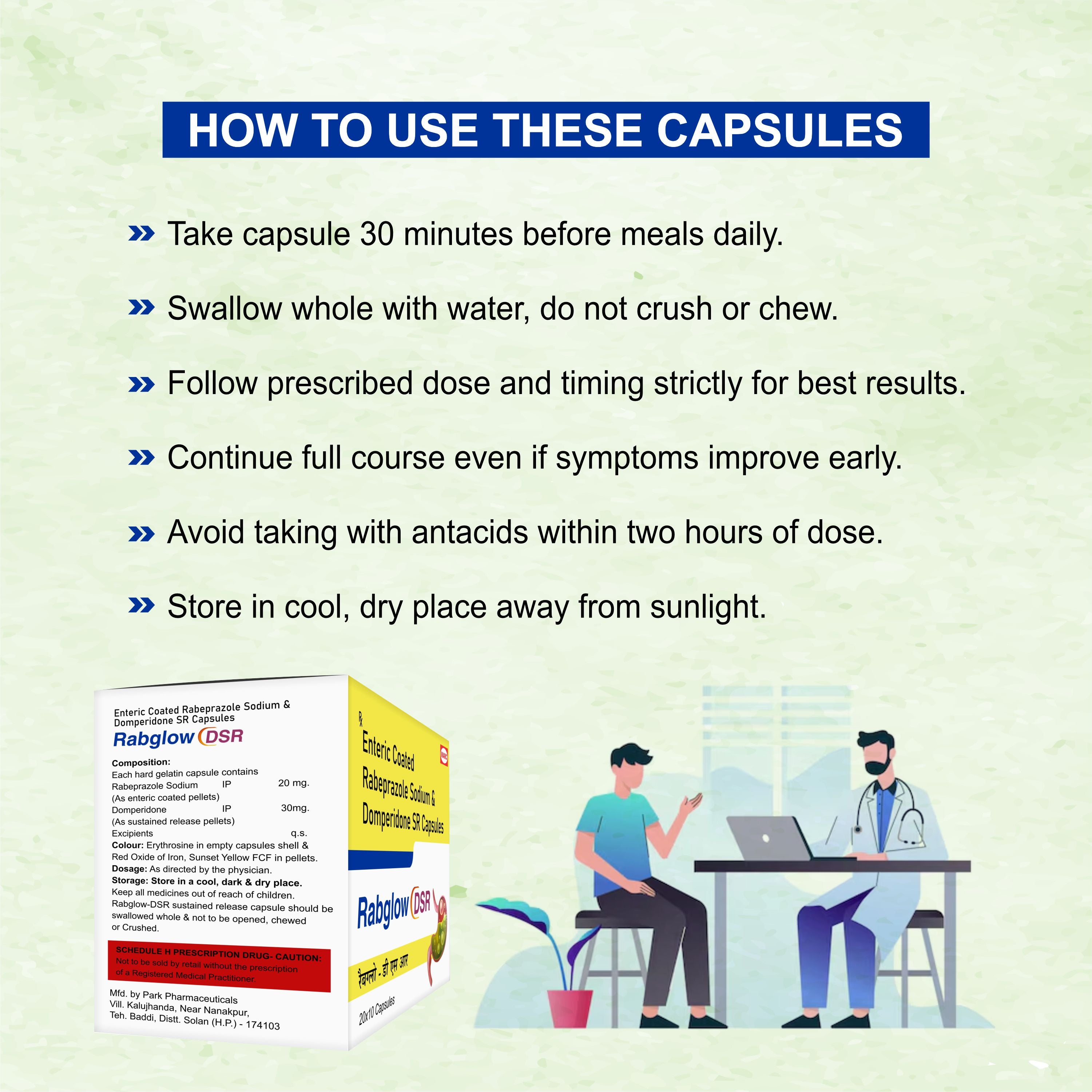 Marc Rabglow DSR Capsules – Fast & Long-Lasting Relief from Acidity, Gas & Gastric Discomfort